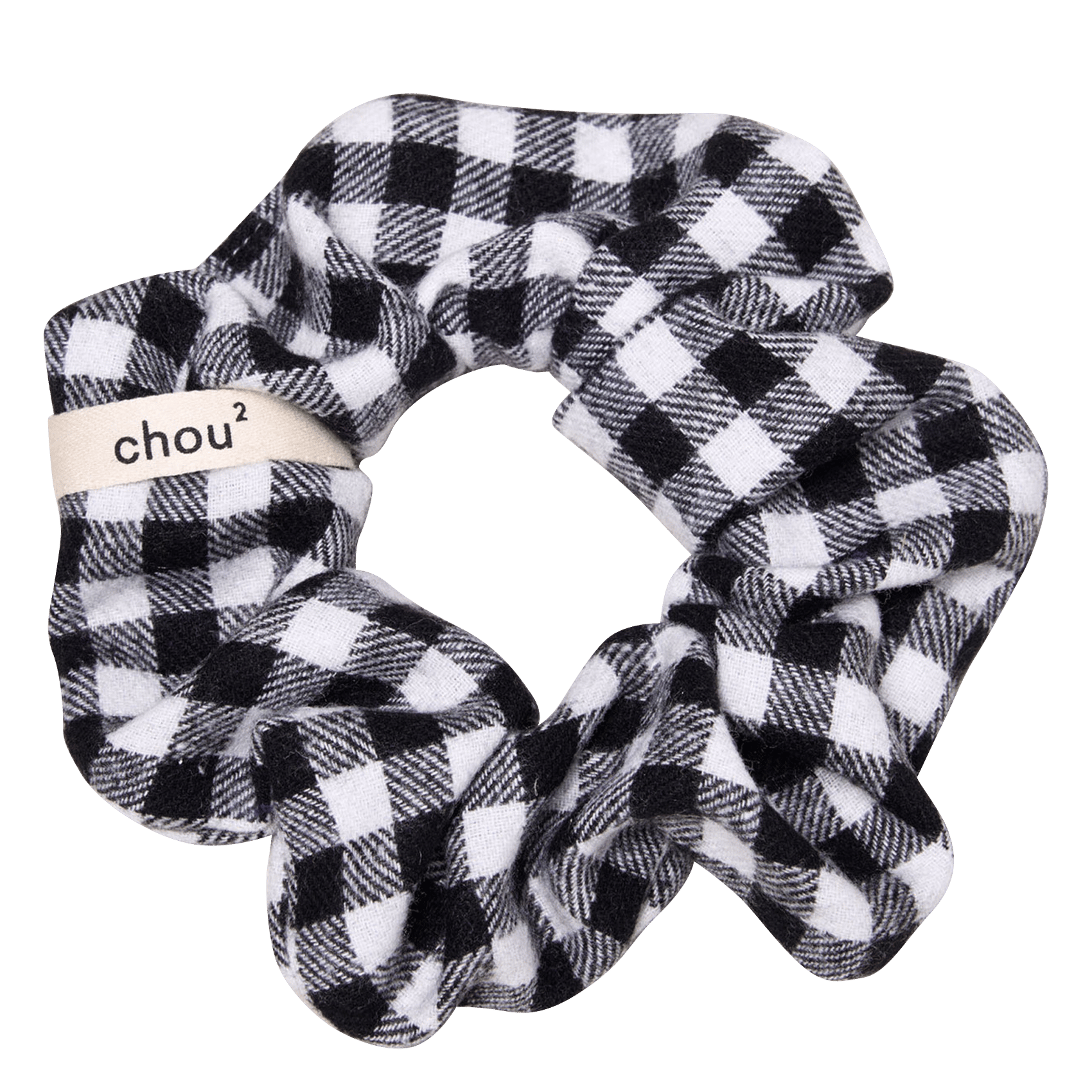Patterned scrunchie CHOU AU CARRE Black