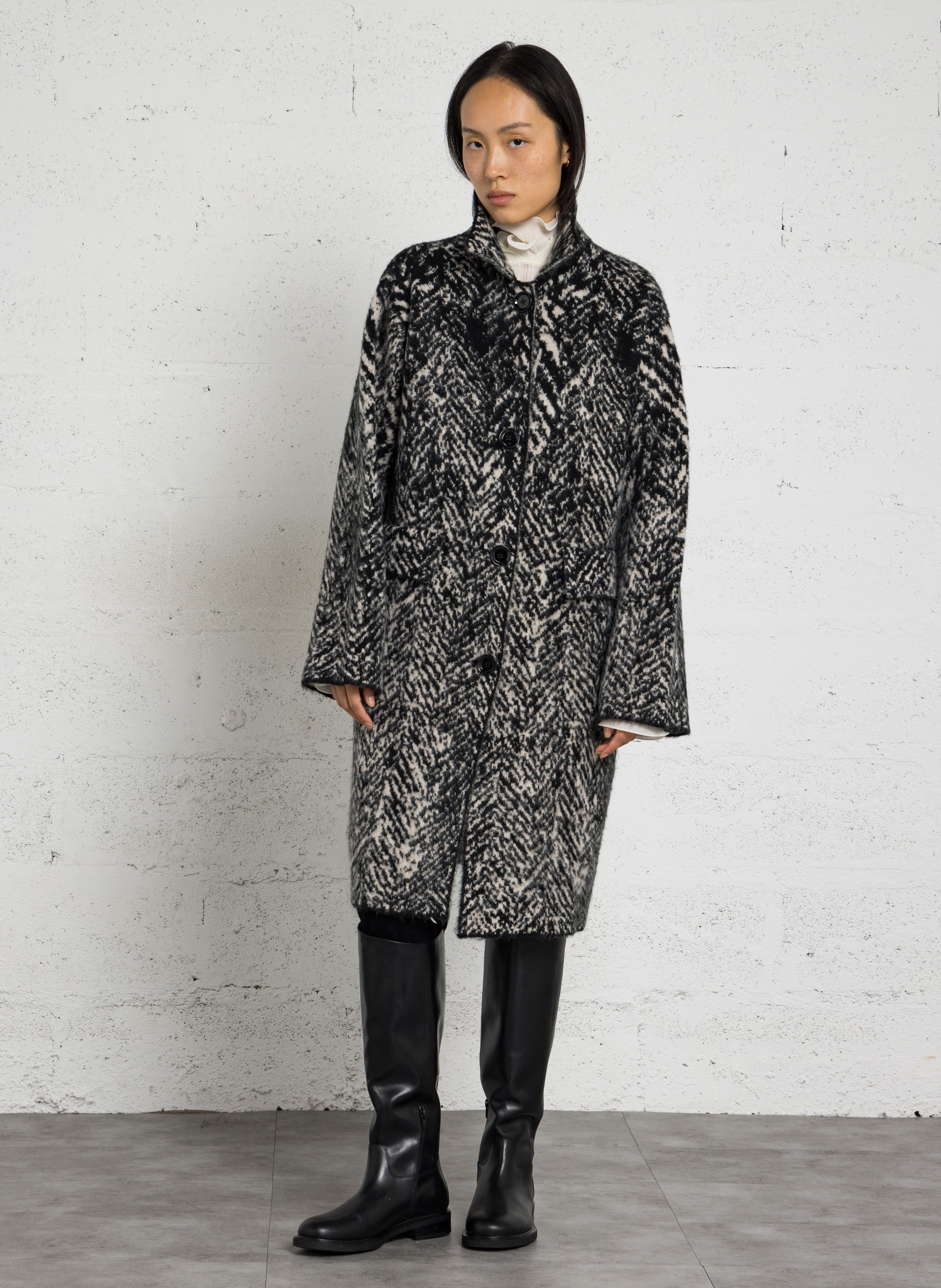 Oversized printed coat LIU JO Multicolored