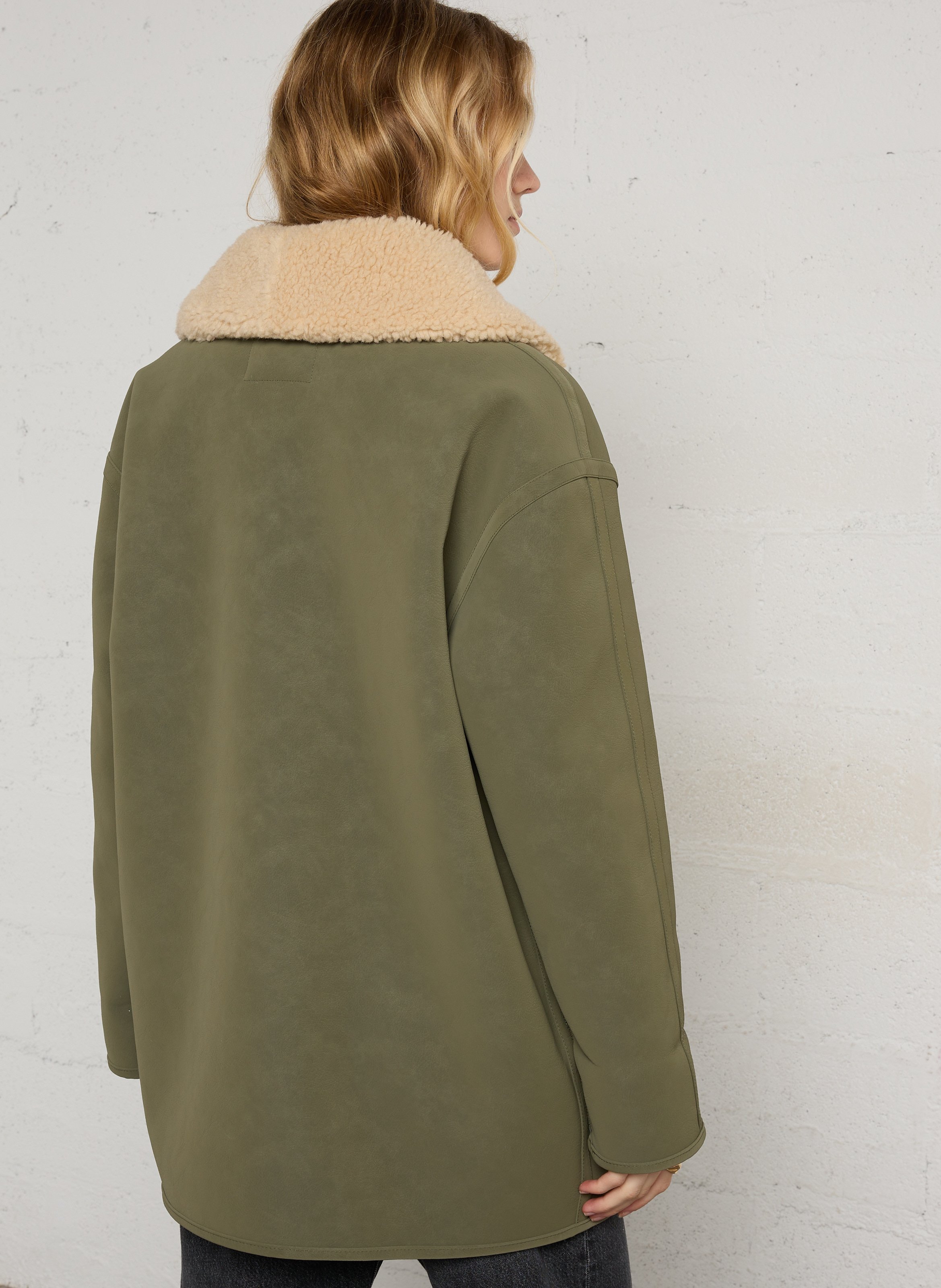 Oversize-Jacke mit Schalkragen LEON & HARPER Khaki