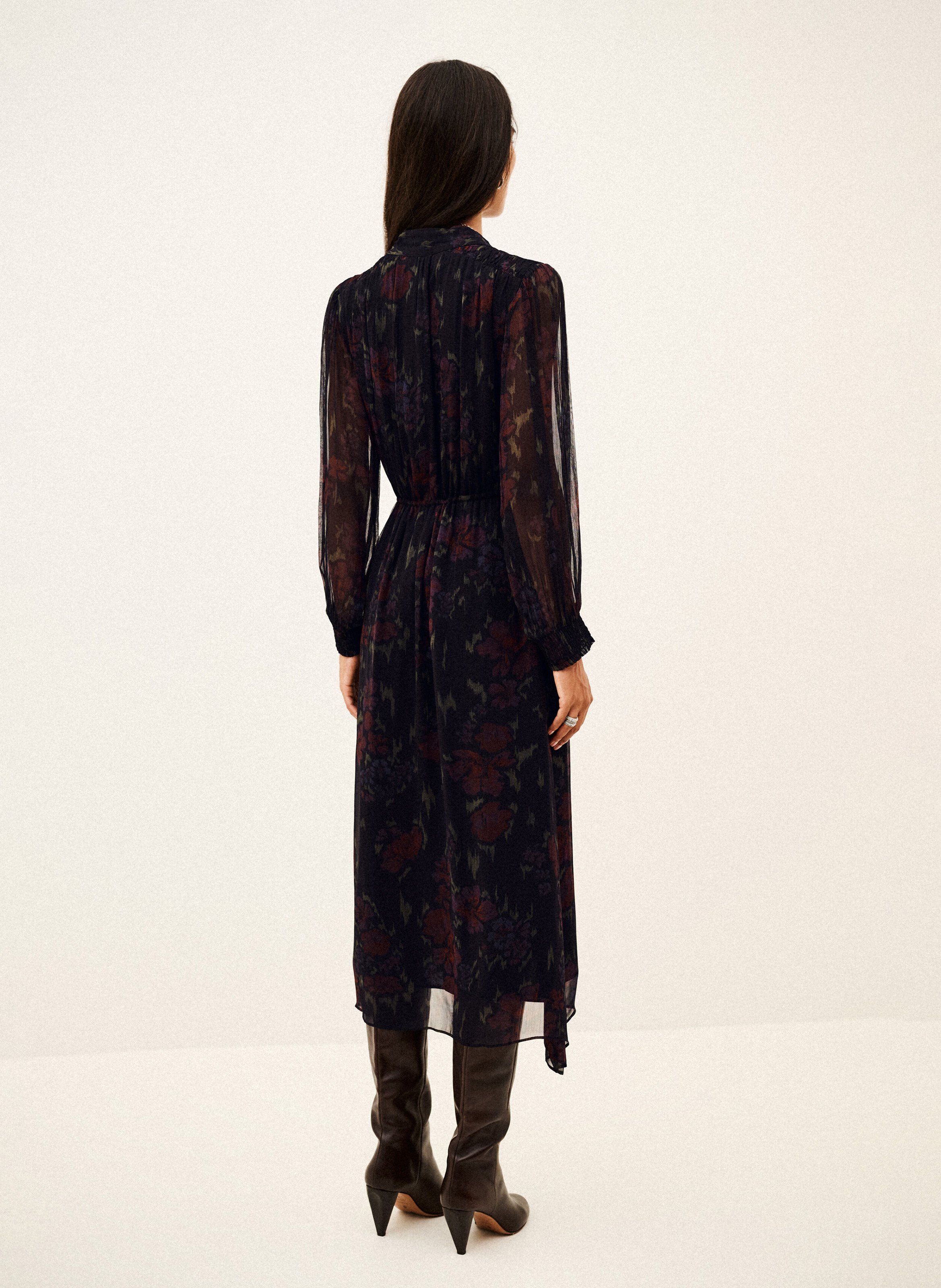 Robe longue ample imprimée BA&SH Noir