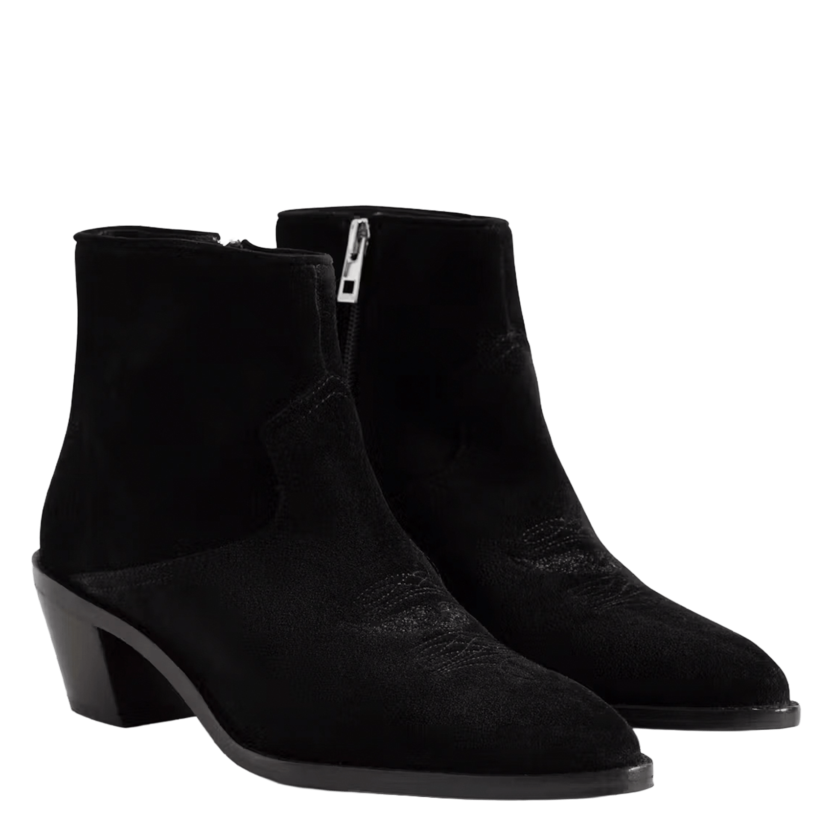 Cracked-effect leather heeled boots ZADIG&VOLTAIRE Black
