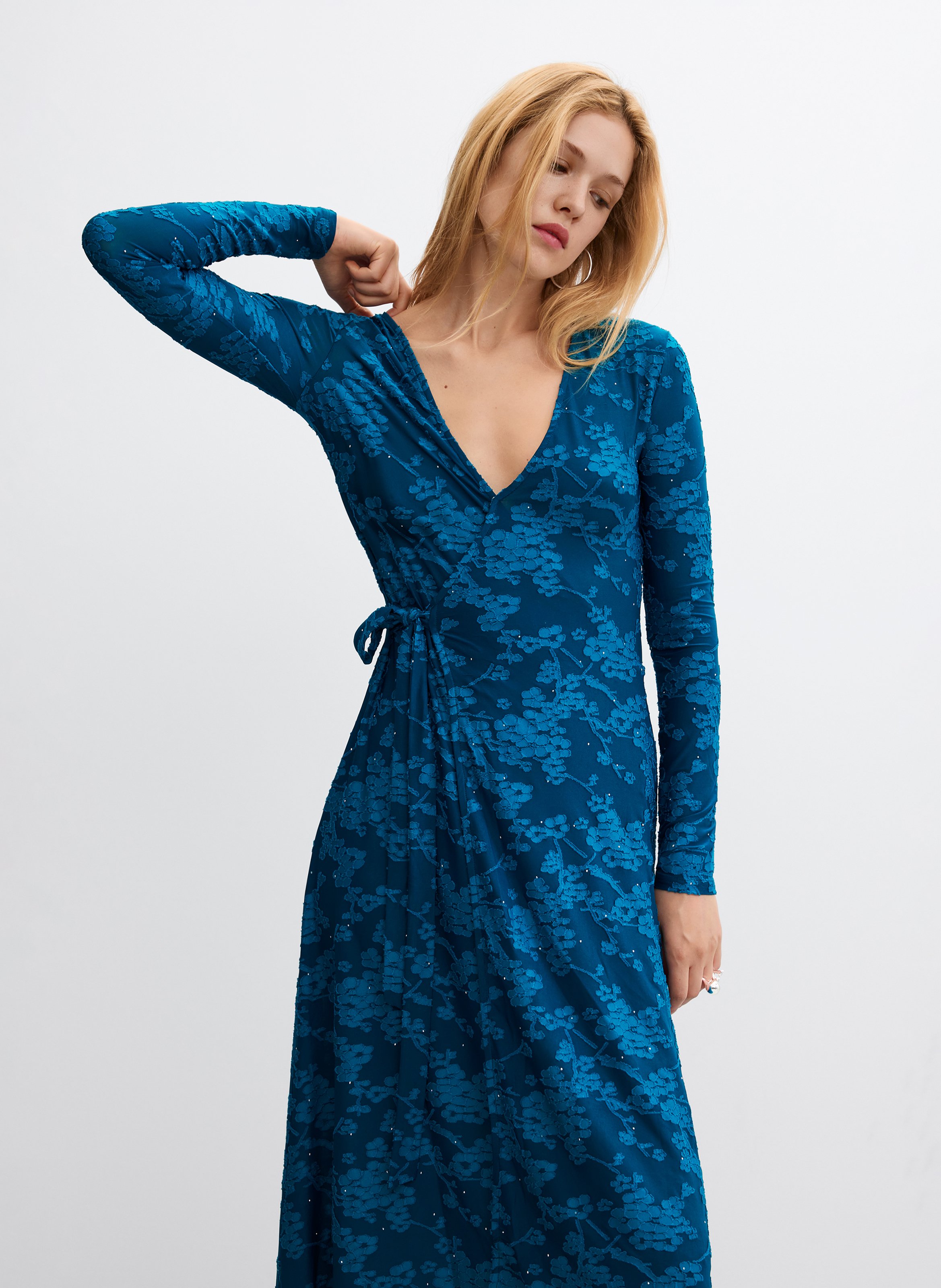 Robe longue évasée en jacquard DESIGUAL Vert