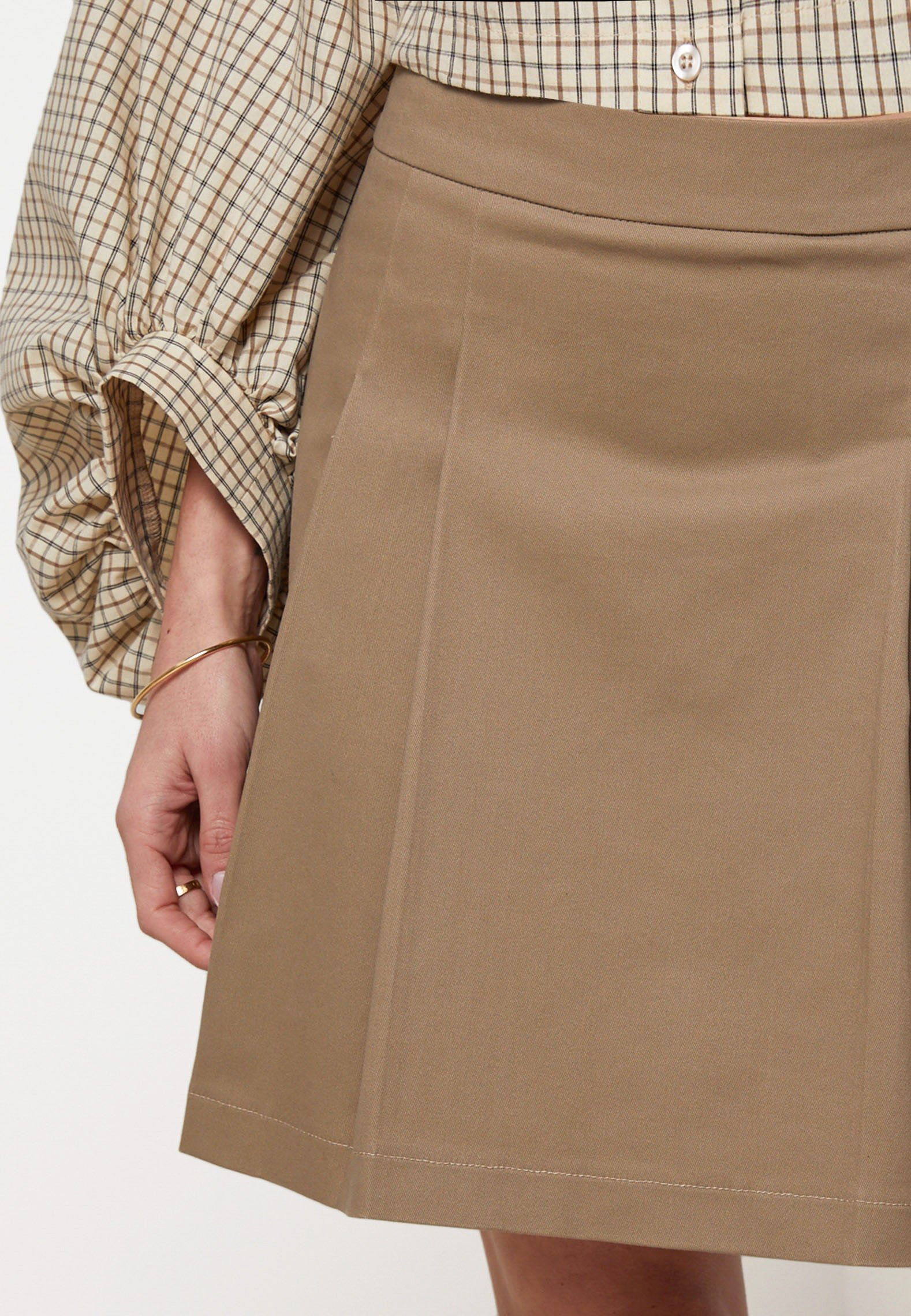 Short pleated cotton skirt RODIER Beige