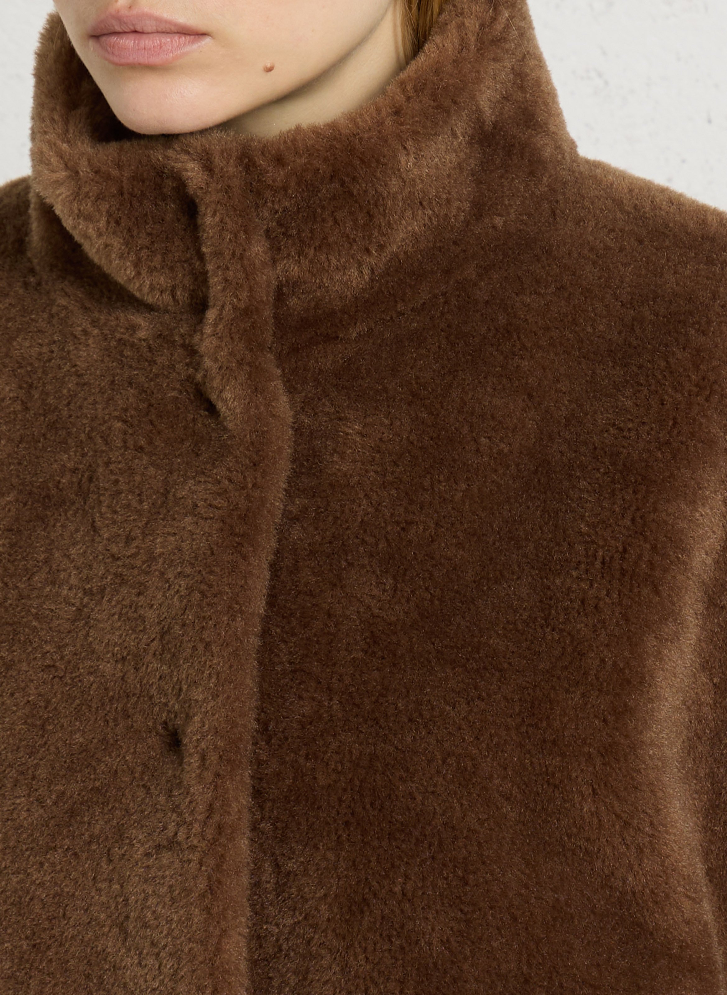Short-sleeved faux fur-effect jacket MAISON 123 Beige