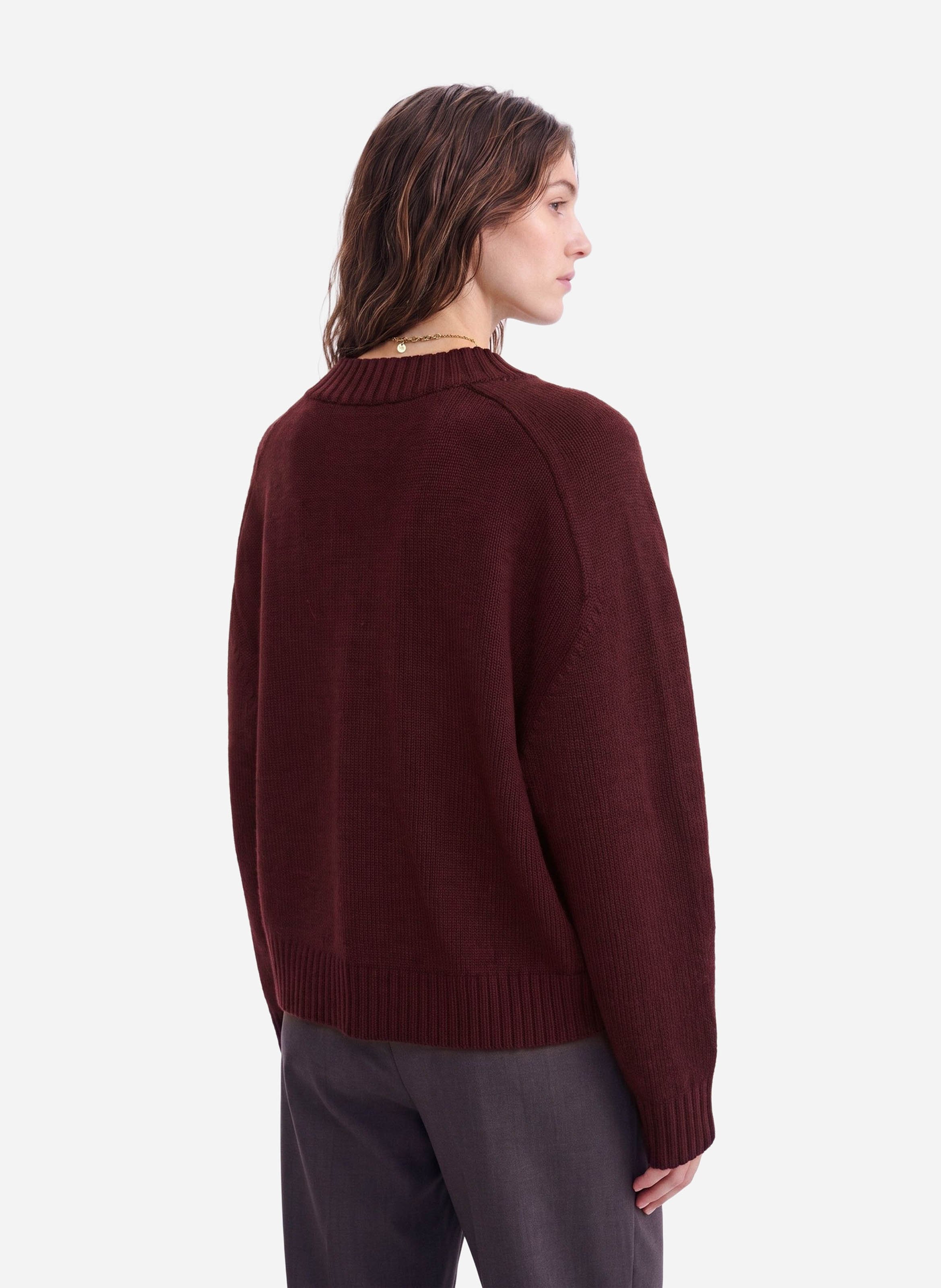 Pull col V e laine VANESSA BRUNO Rouge