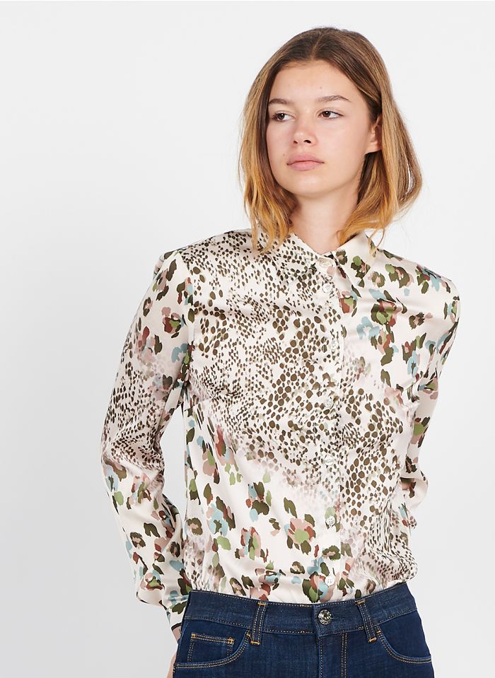 LIU JO Bluse mit klassischem Kragen und Print in Mehrfarbig