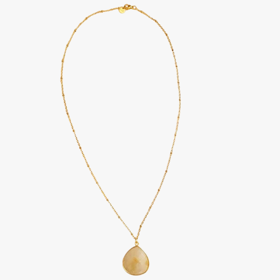 Golden rutile necklace GINANDGER Yellow