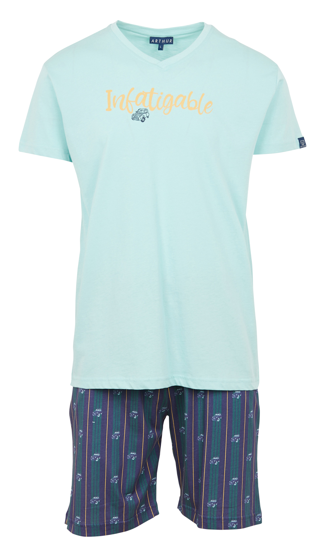 Pyjama short imprimé en coton bio  ARTHUR Bleu