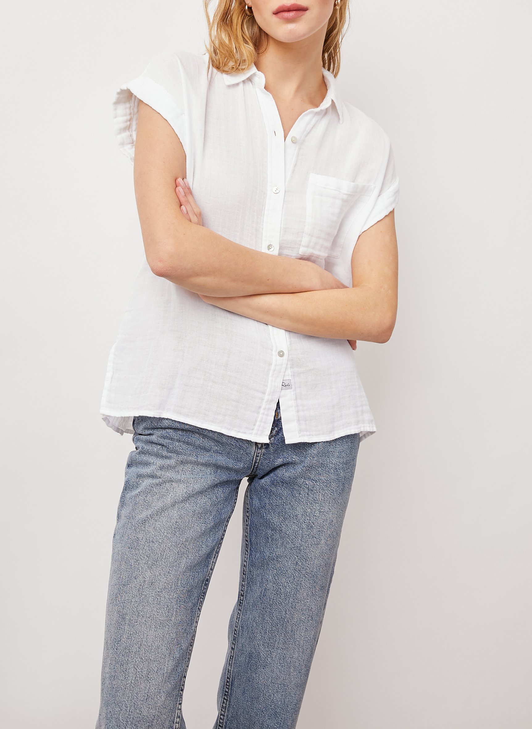 Straight organic cotton shirt RAILS White