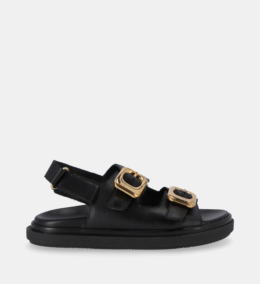 Flat leather sandals ALOHAS Black
