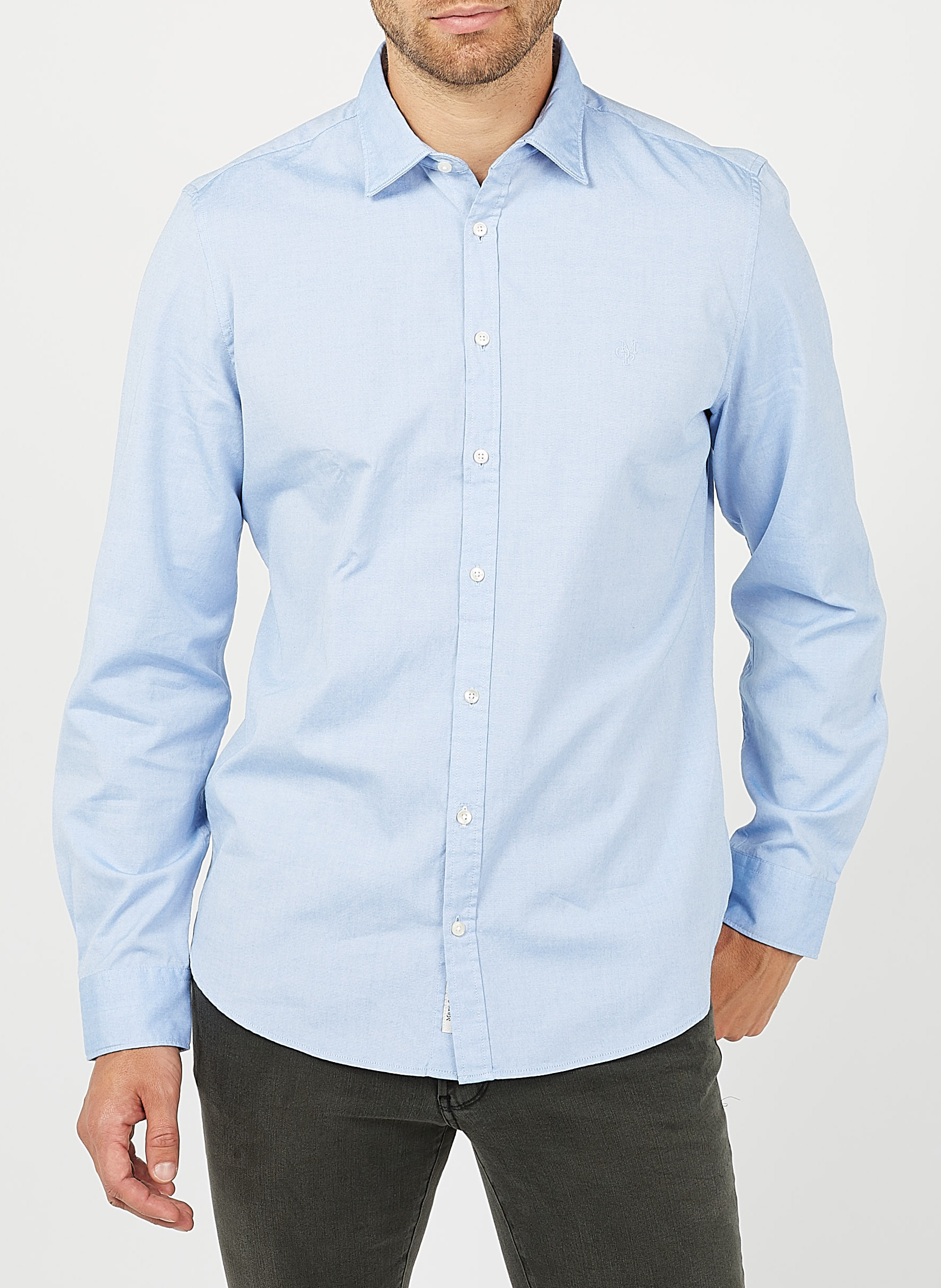 Chemise col classique shaped fit en coton MARC O'POLO Bleu