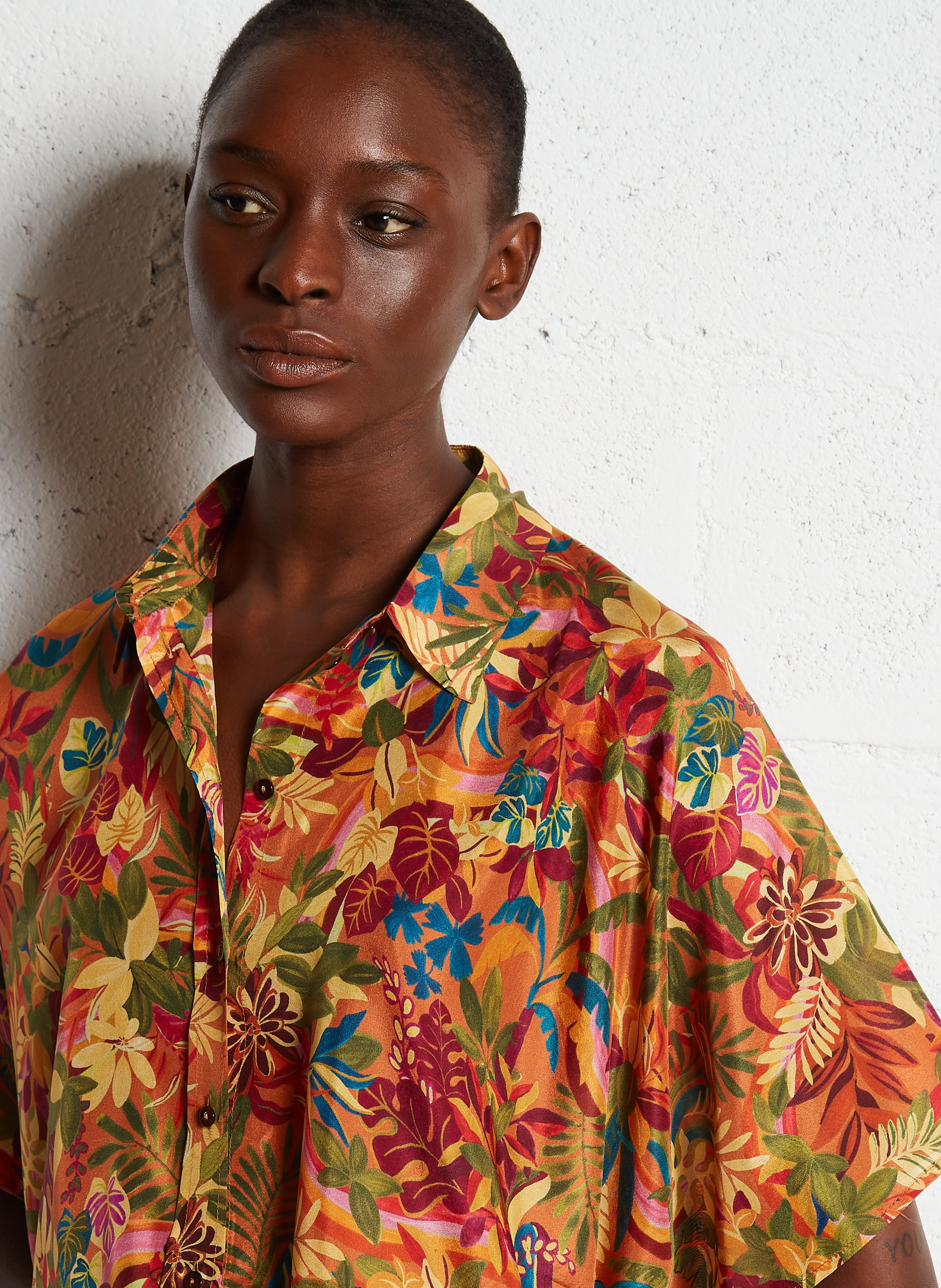 Chemise ample imprimée en soie  MOMONI Multicolore