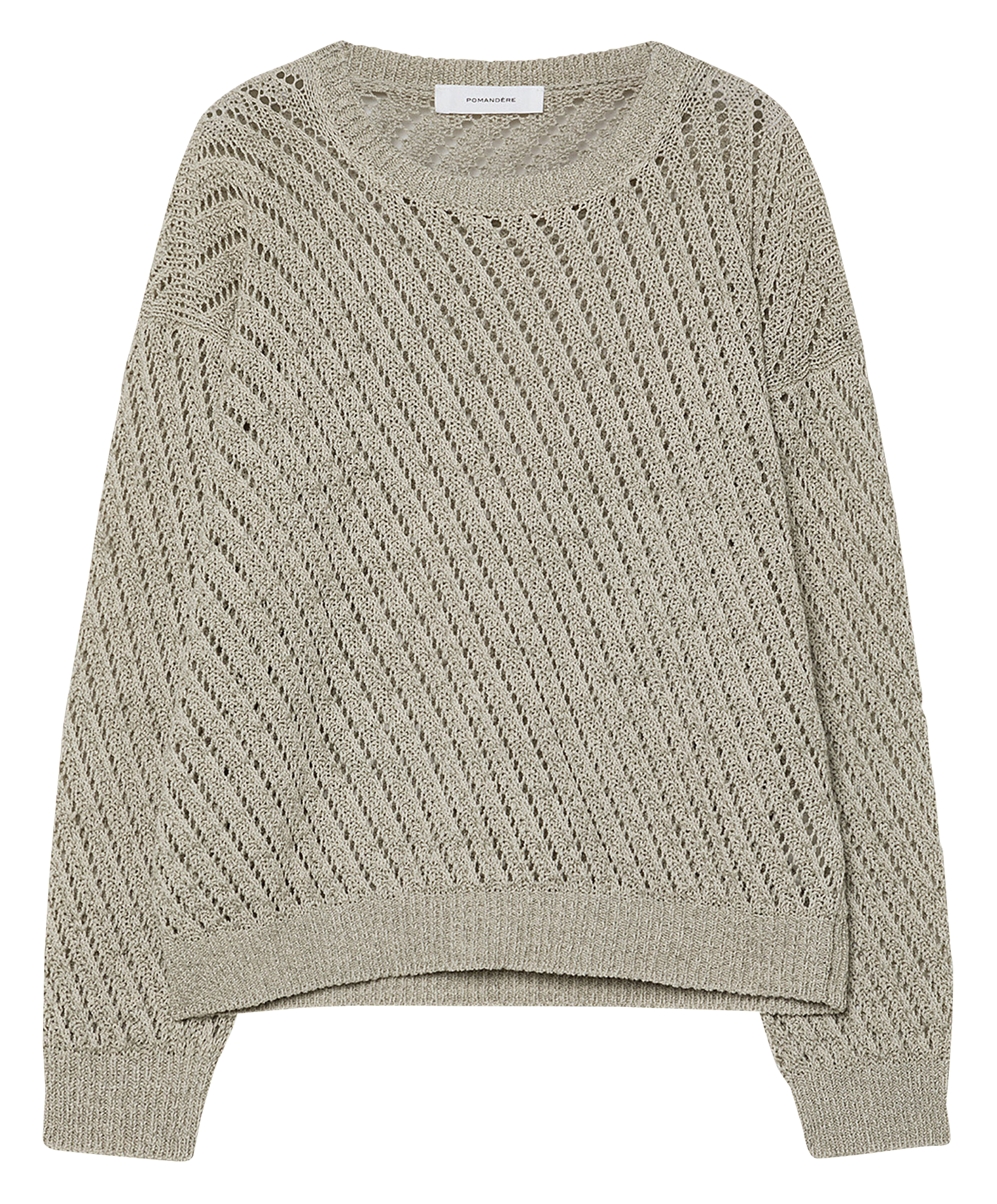 Pull ajouré en coton et lin mélangés POMANDERE Blanc