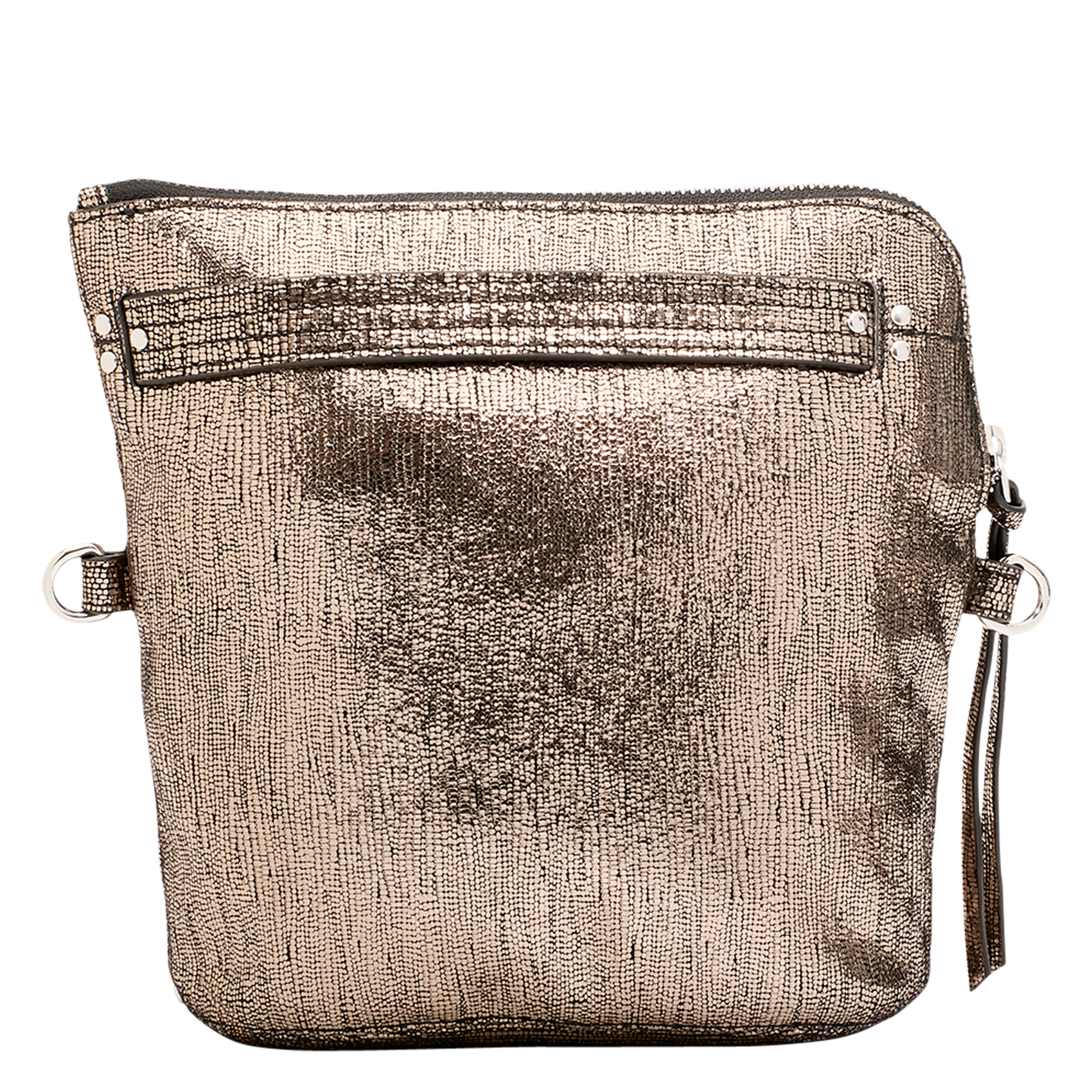 Metallic leather clutch JEROME DREYFUSS Silver