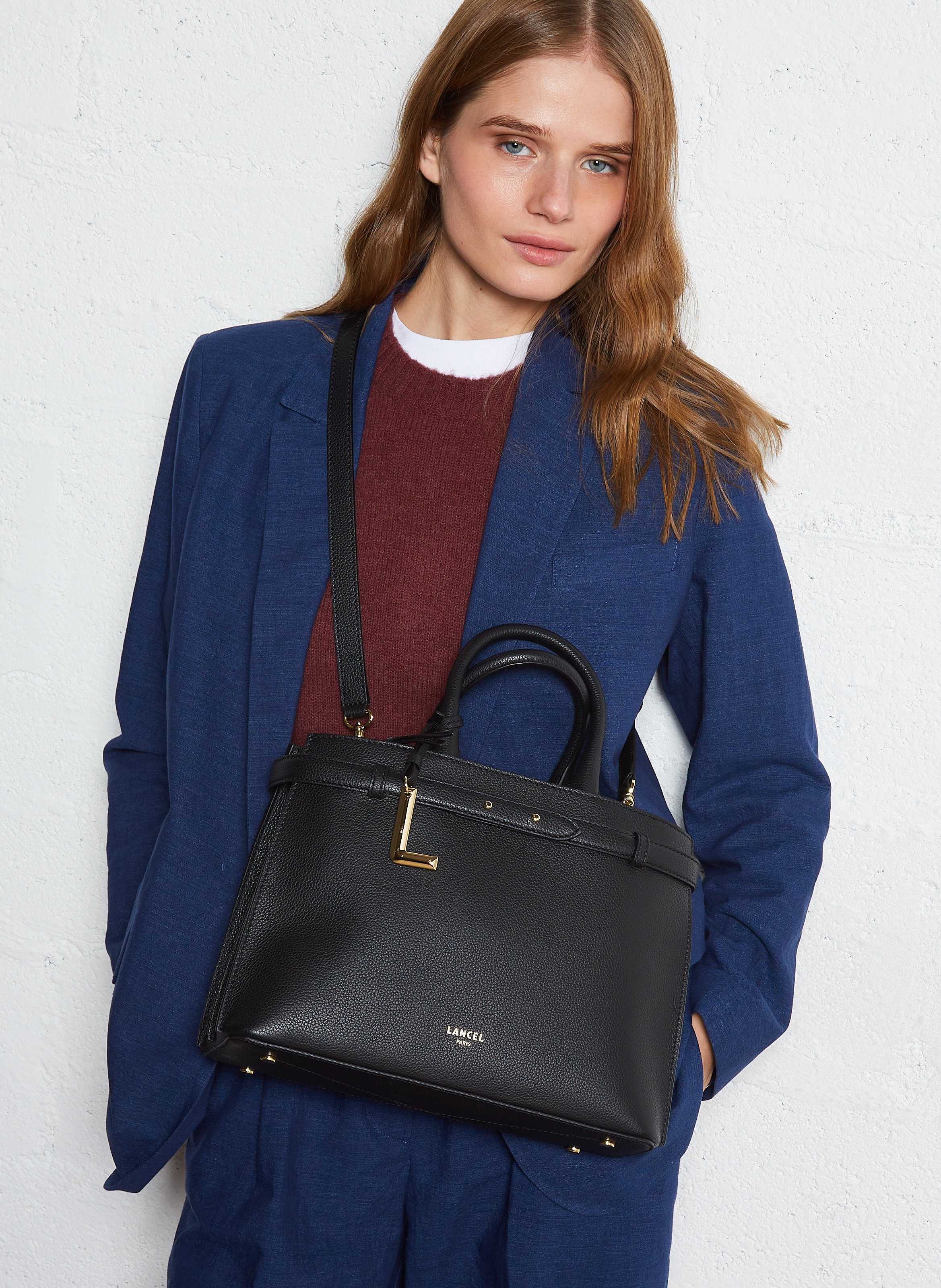 Sac bandoulière en cuir LANCEL Noir