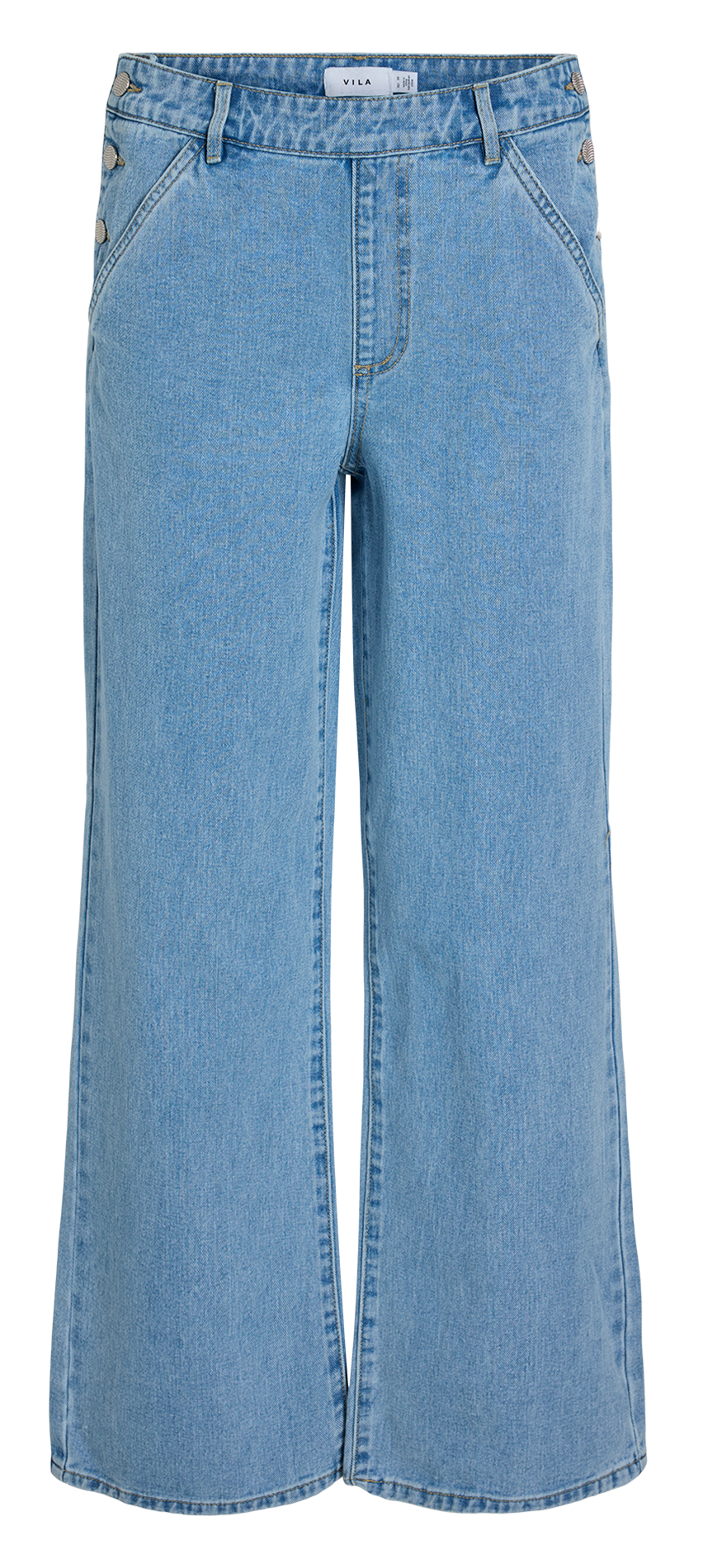 Wide leg cotton jeans VILA Blue