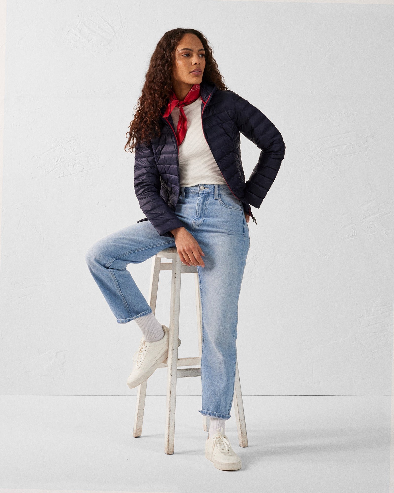 Lightweight hooded puffer jacket Cloe JOTT Blue