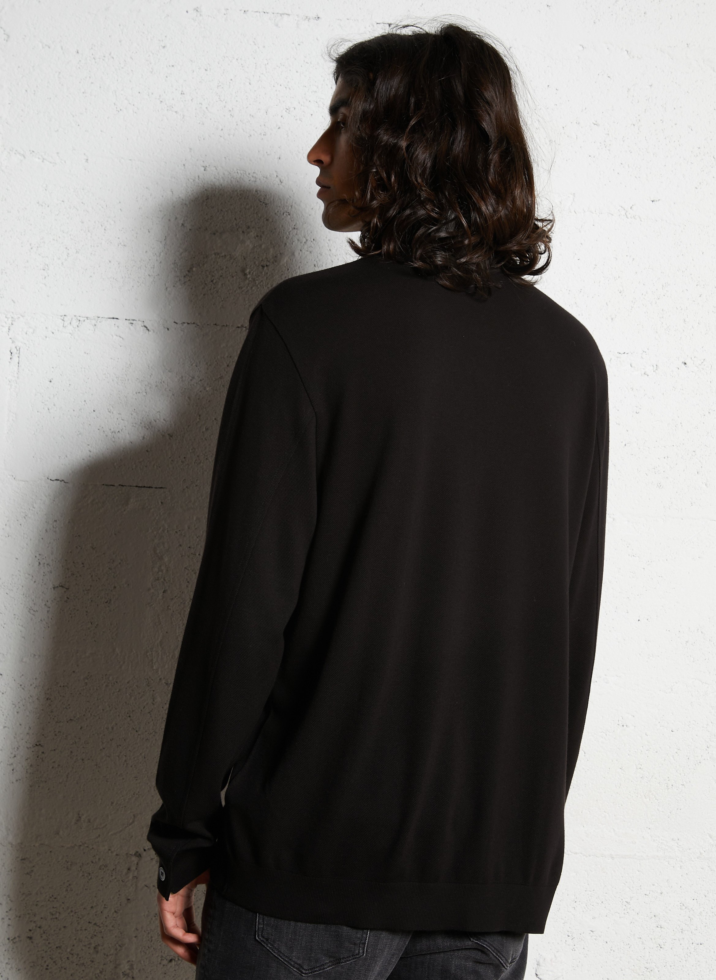 Straight cotton-blend polo shirt IKKS Black