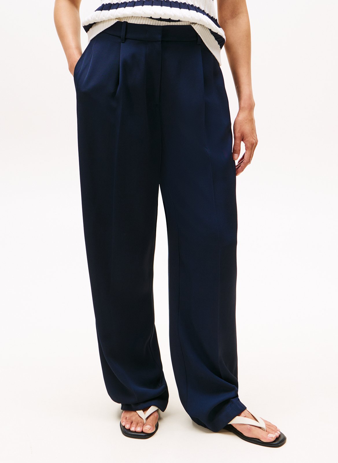 Pantalon large  TOMMY HILFIGER Bleu