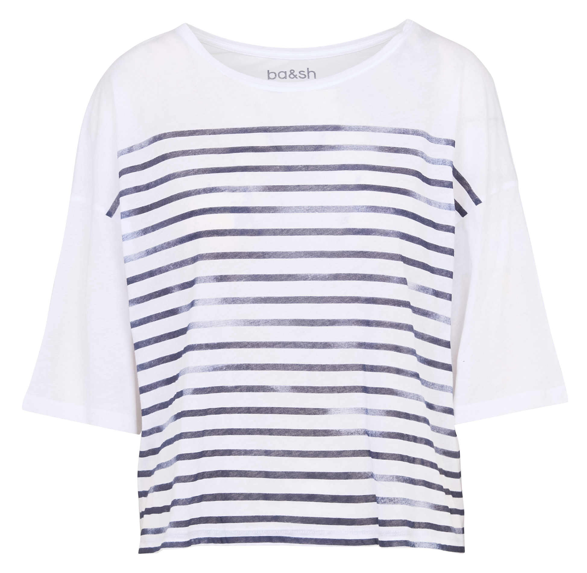 Round-neck striped T-shirt BA&SH White