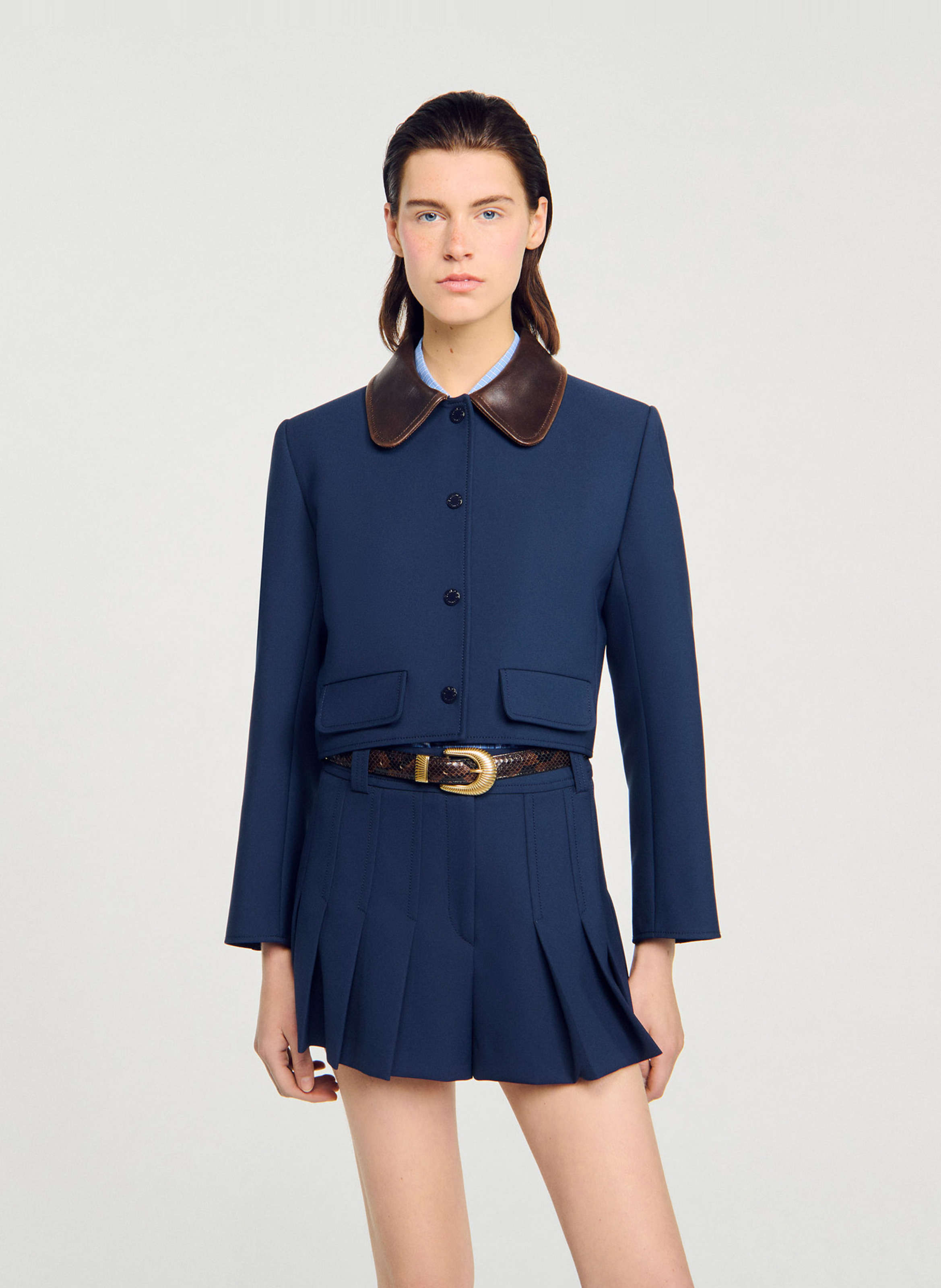 Veste droite col classique SANDRO Bleu