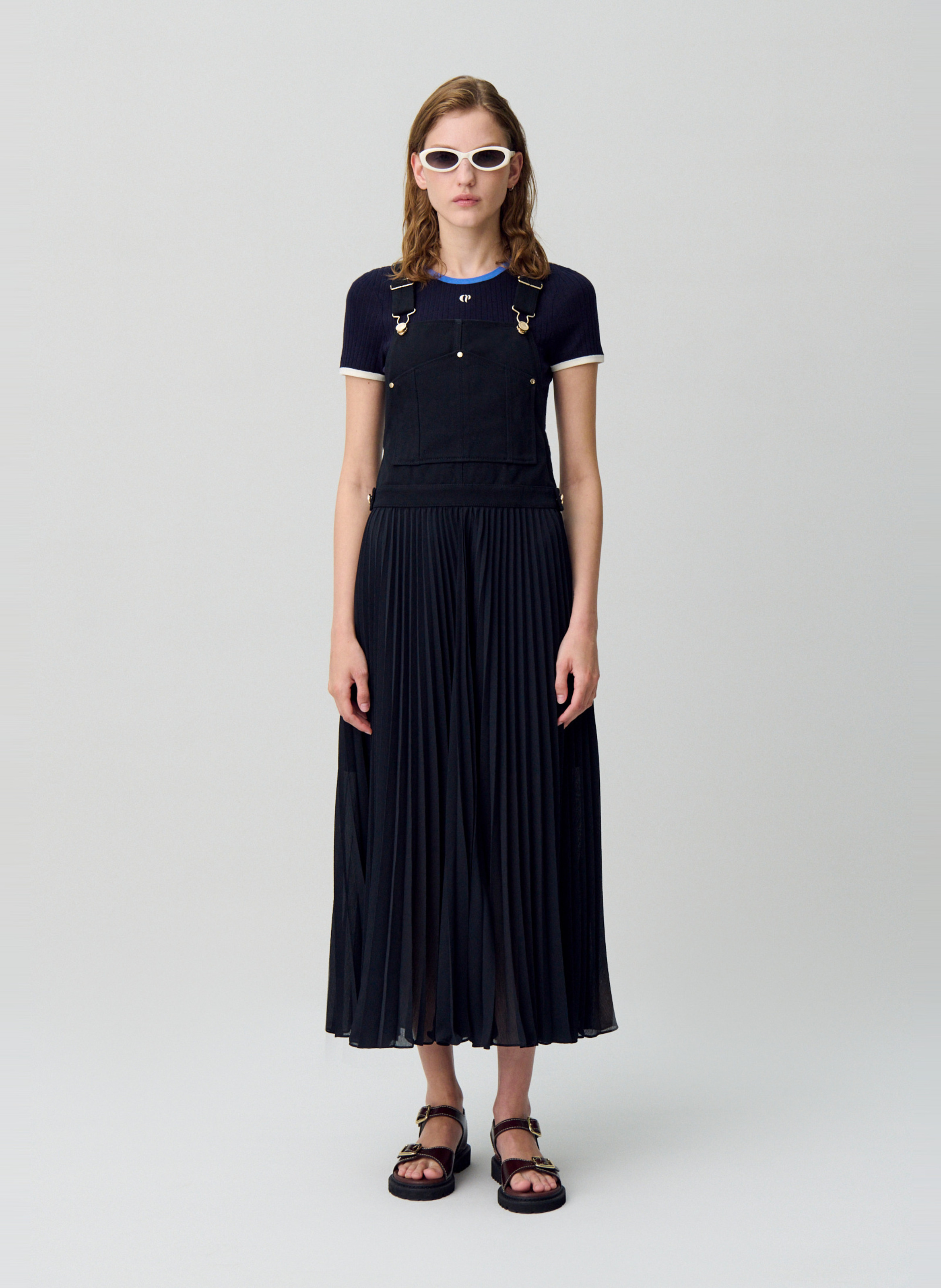 Robe longue plissée CLAUDIE PIERLOT Noir