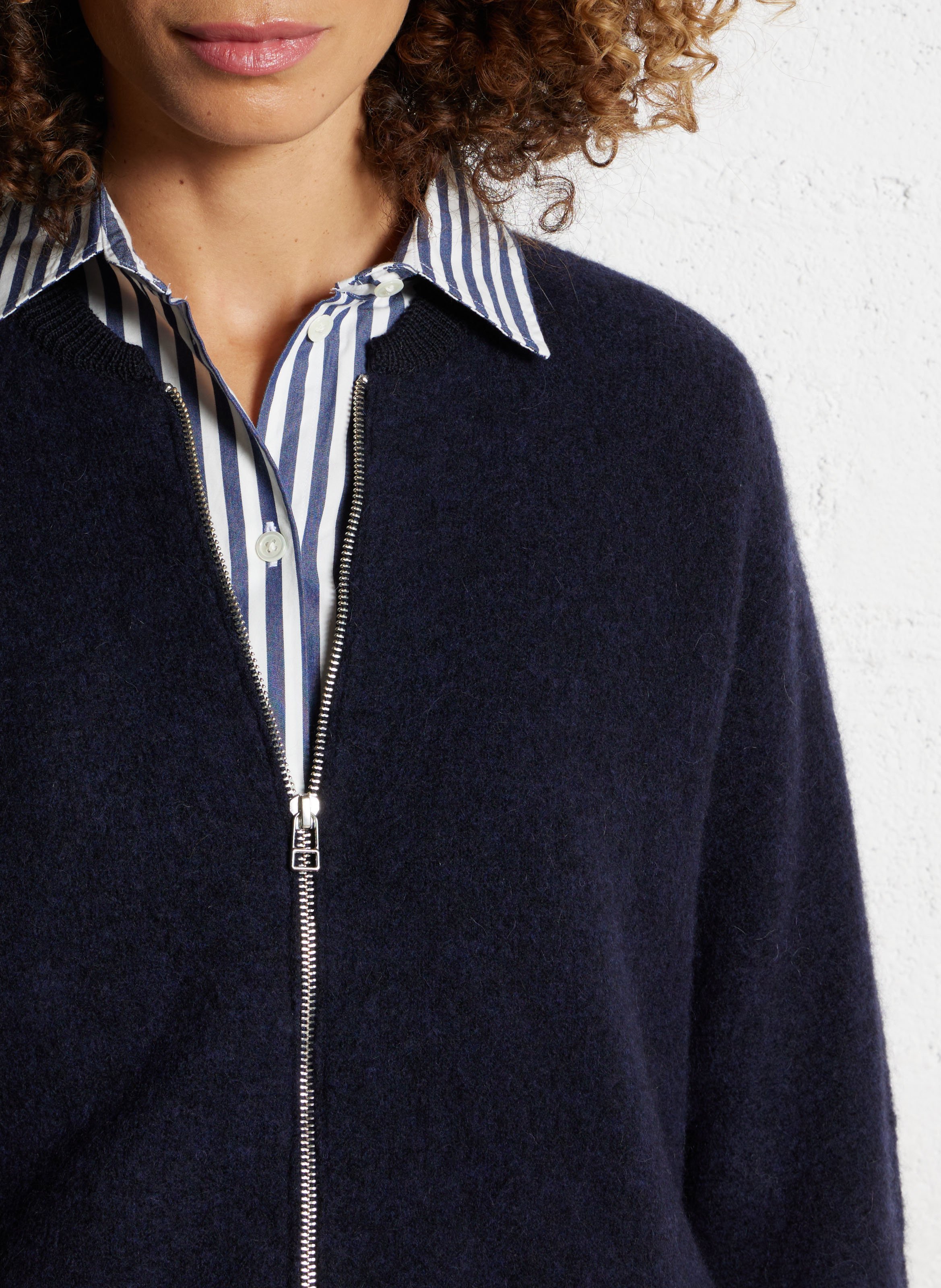 Uni ritsvest in gemengde wol BELLEROSE Blauw