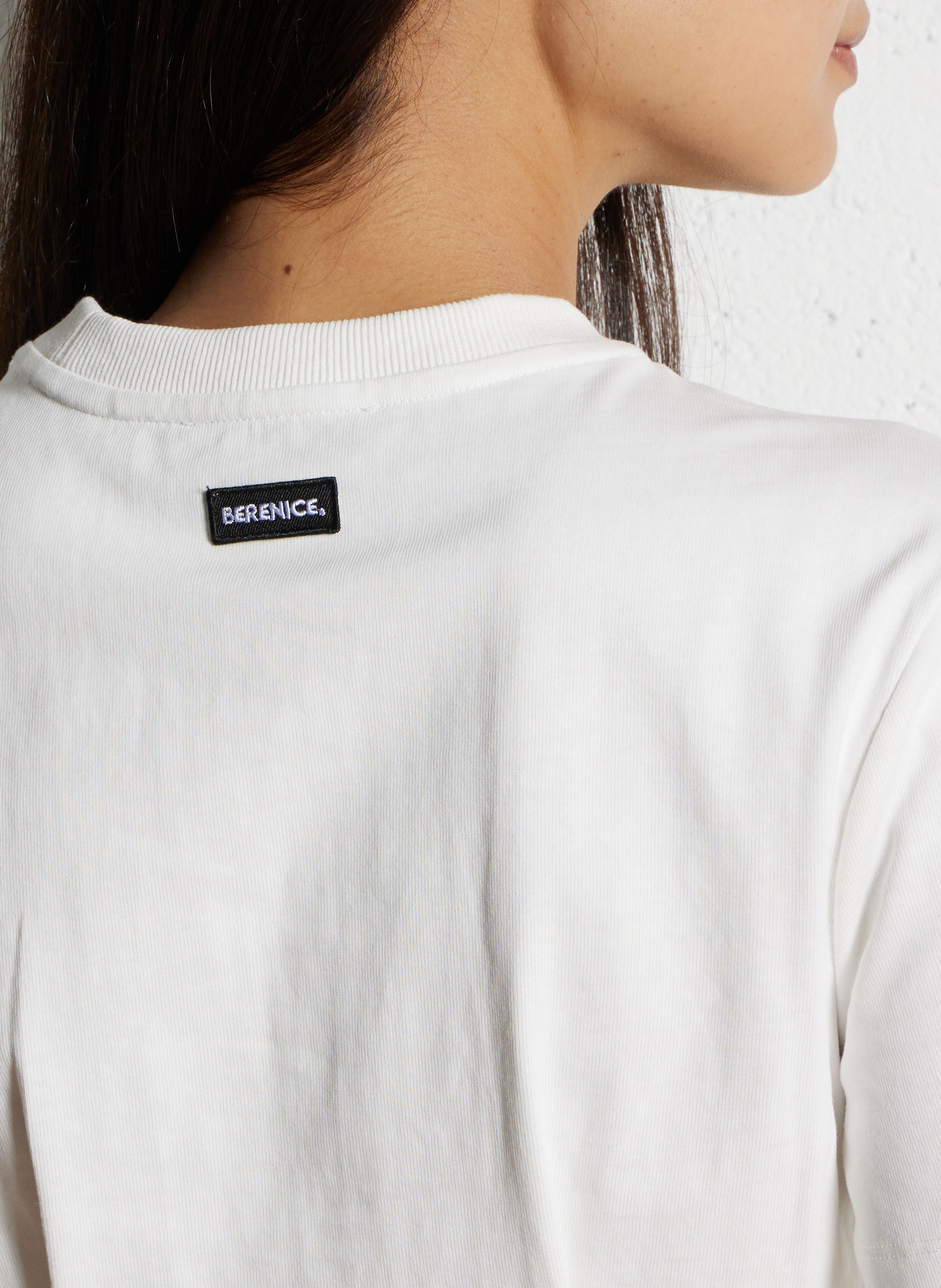 Baumwoll-Pullover mit Rundhalsausschnitt BERENICE Weiss