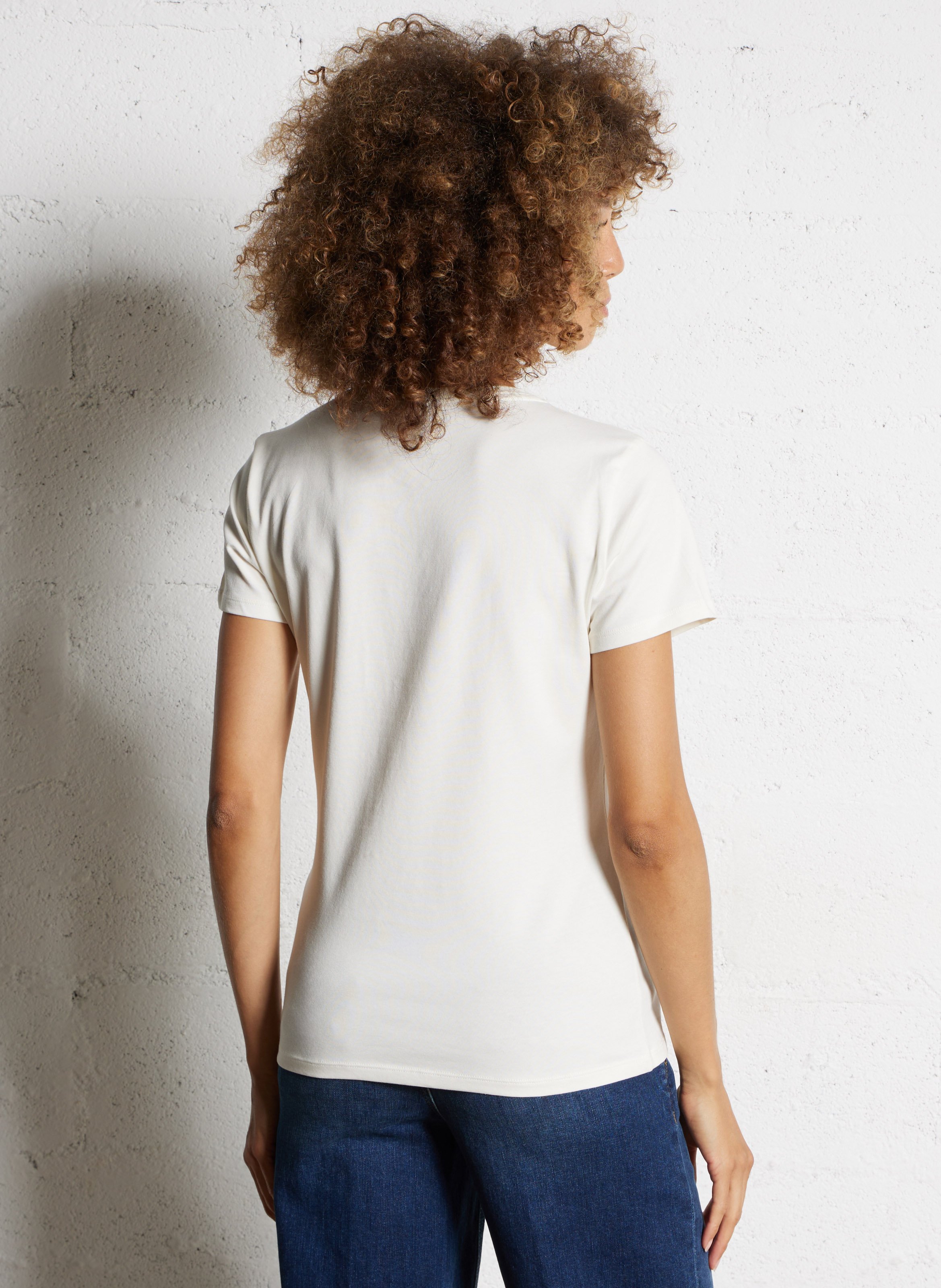 Round-neck diamanté T-shirt LIU JO White