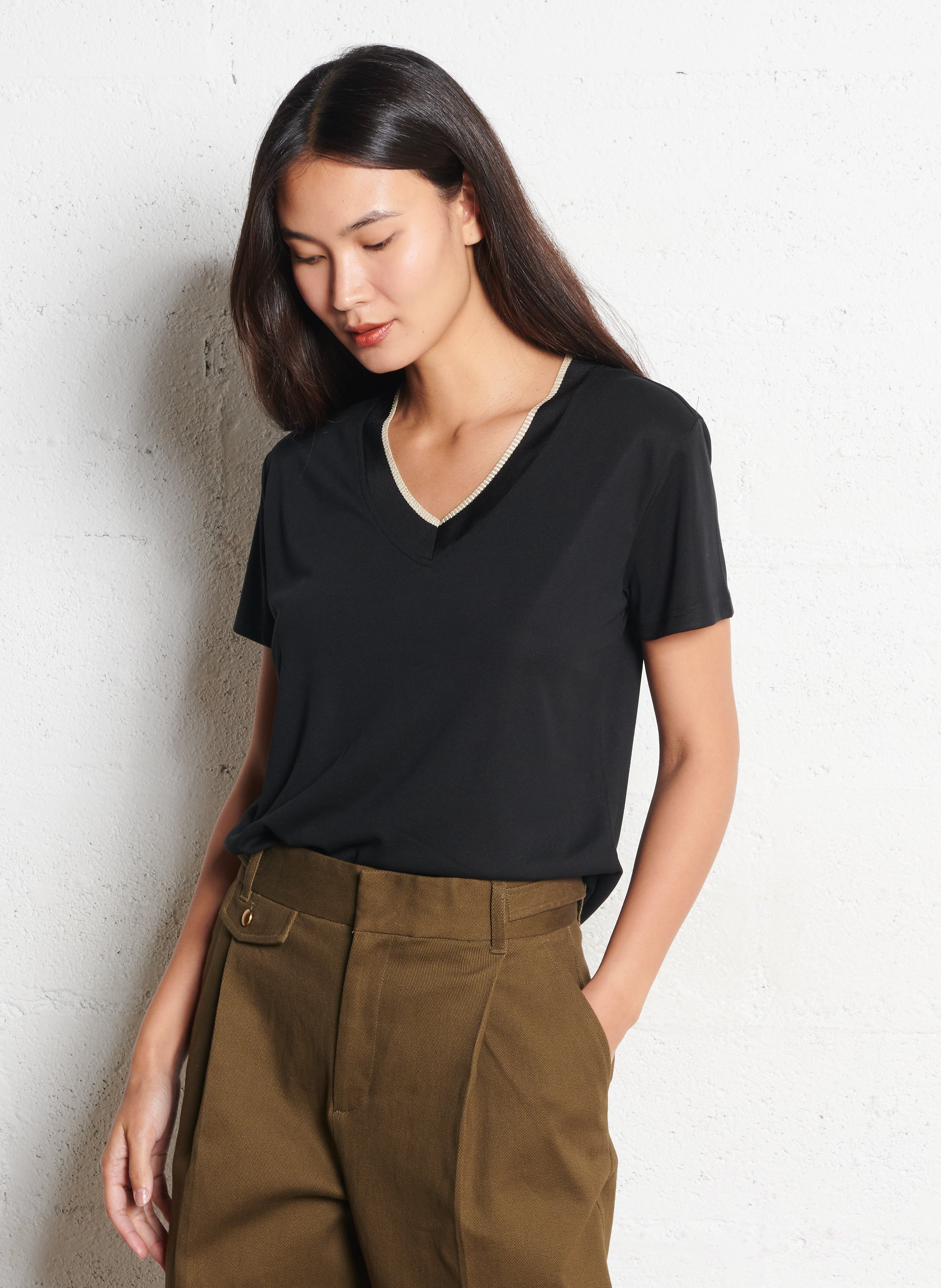 Basic cotton-mix T-shirt LE TEMPS DES CERISES