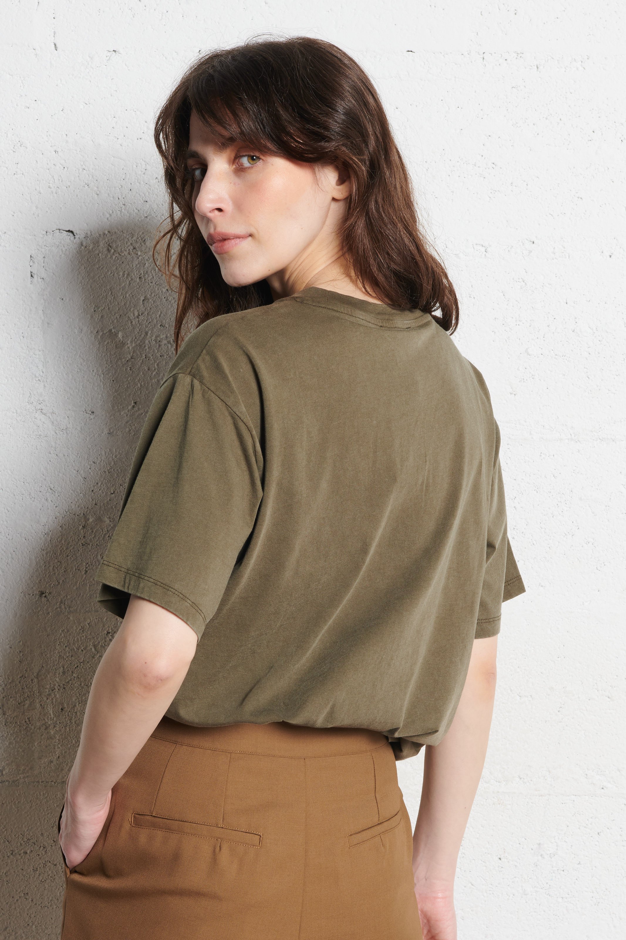 Straight cotton T-shirt LE TEMPS DES CERISES Green