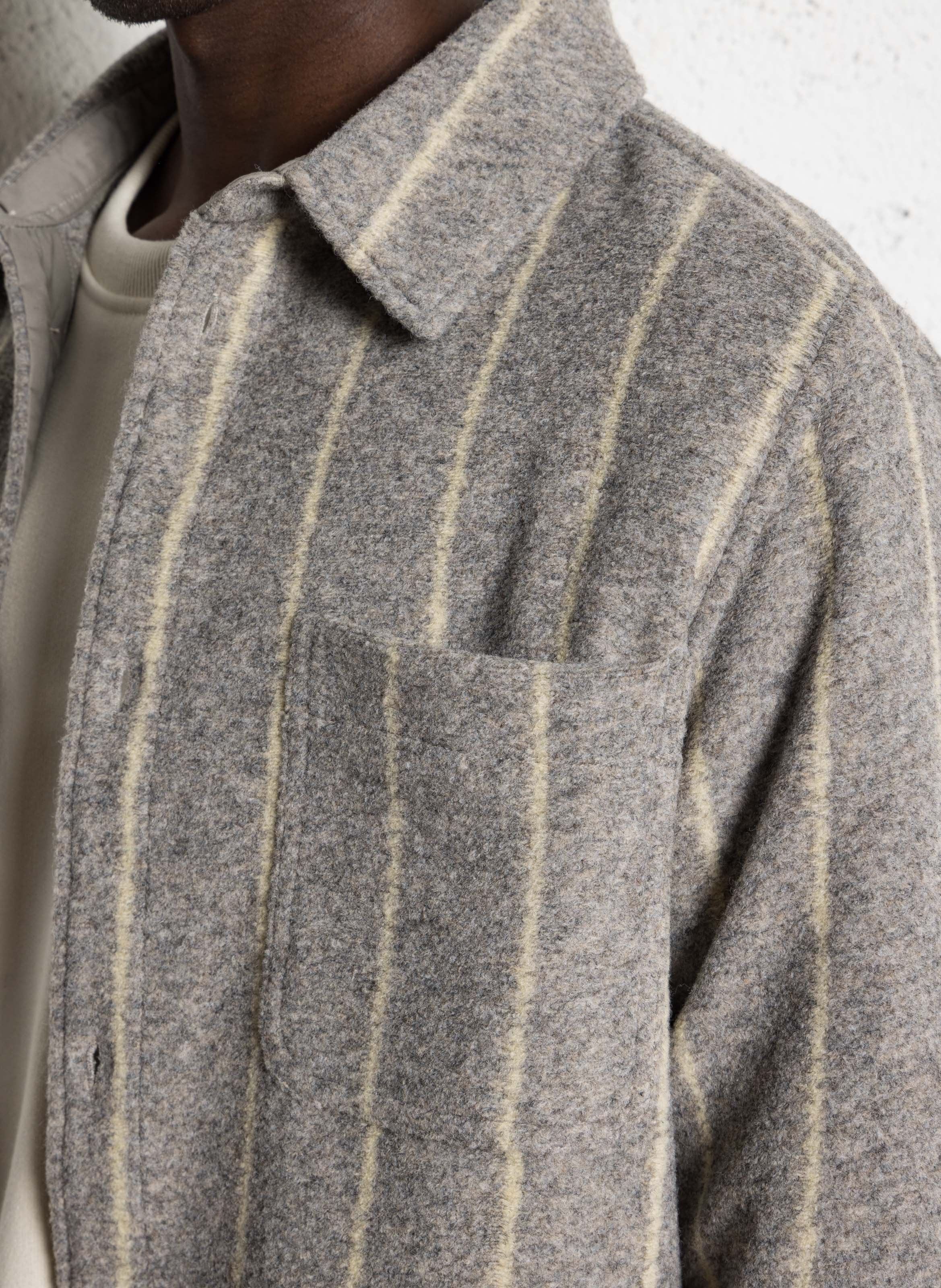 Striped overshirt LES DEUX Grey