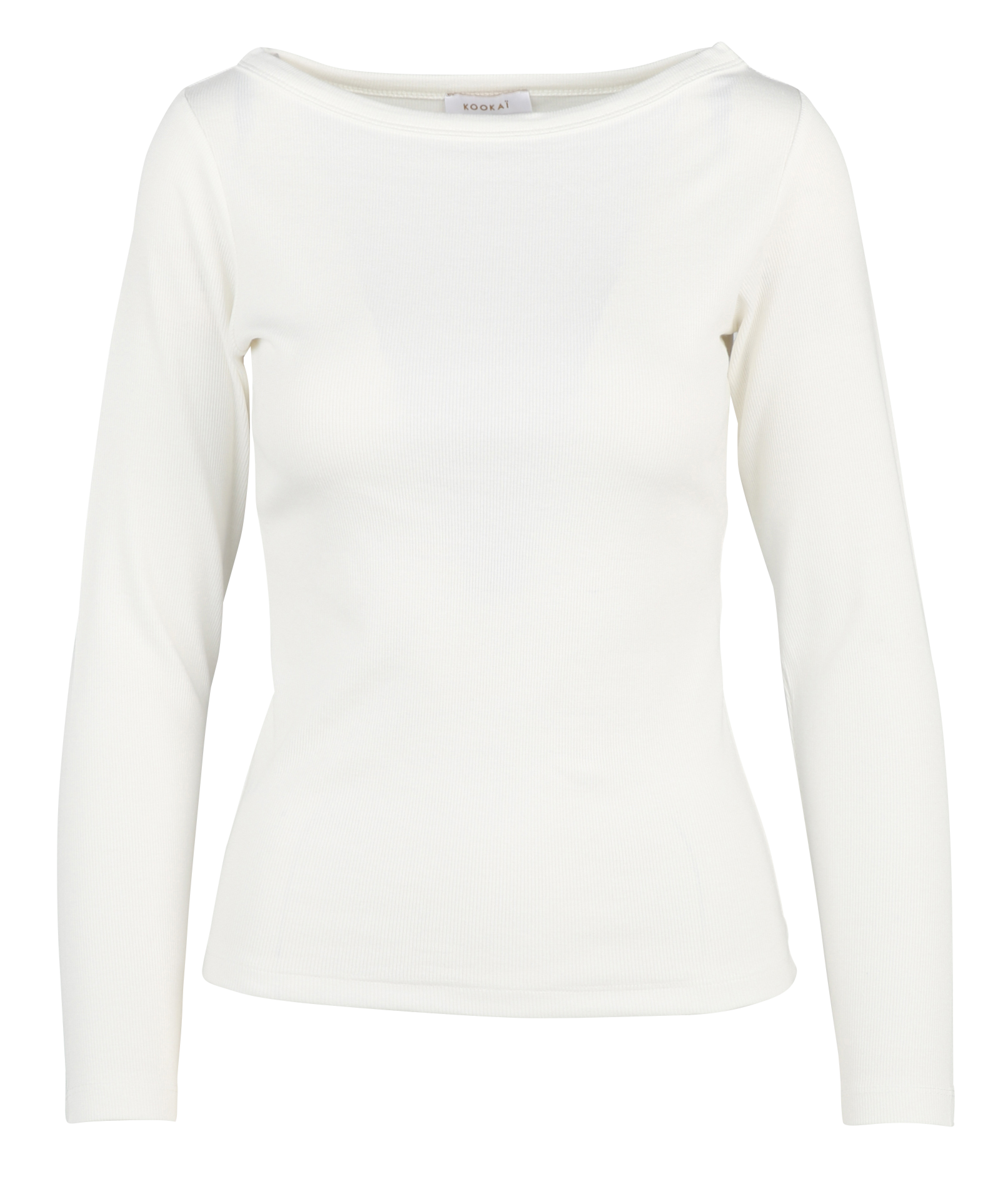 Ribbed fitted boat neck t-shirt KOOKAI