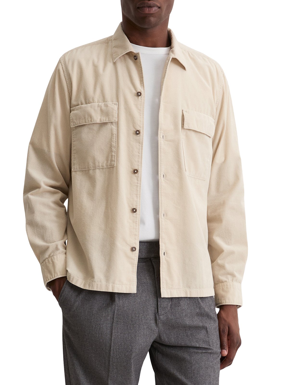 Chemise col classique en coton MARC O'POLO Beige