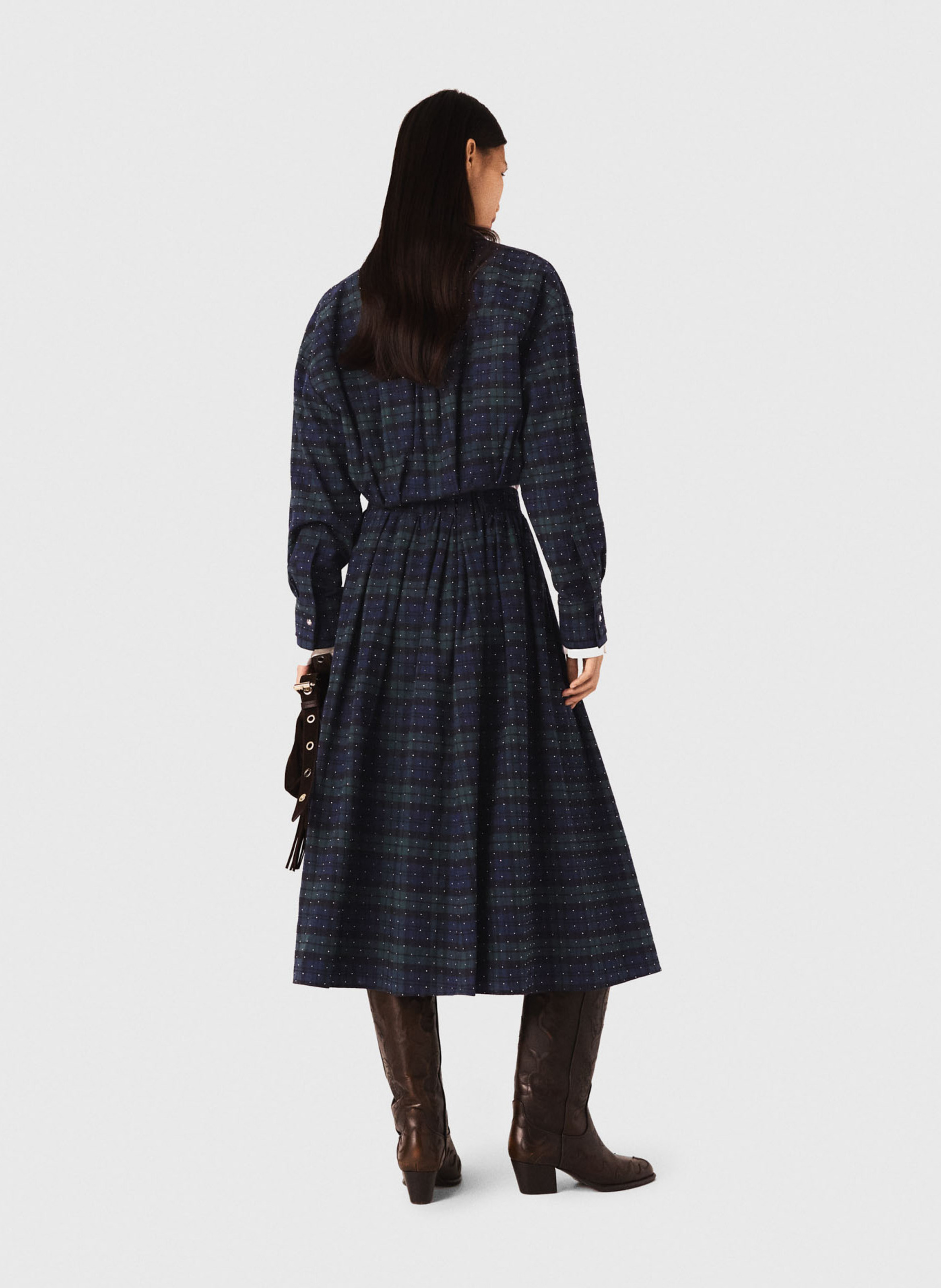 Chemise courte imprimée à strass MAJE Bleu