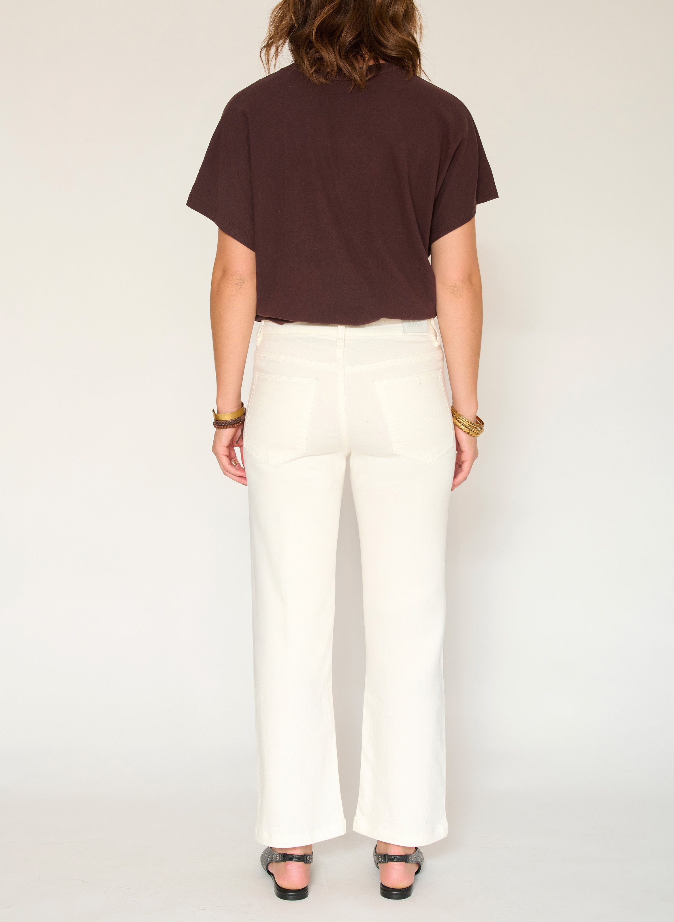 Jean droit en coton mélangé MKT Beige