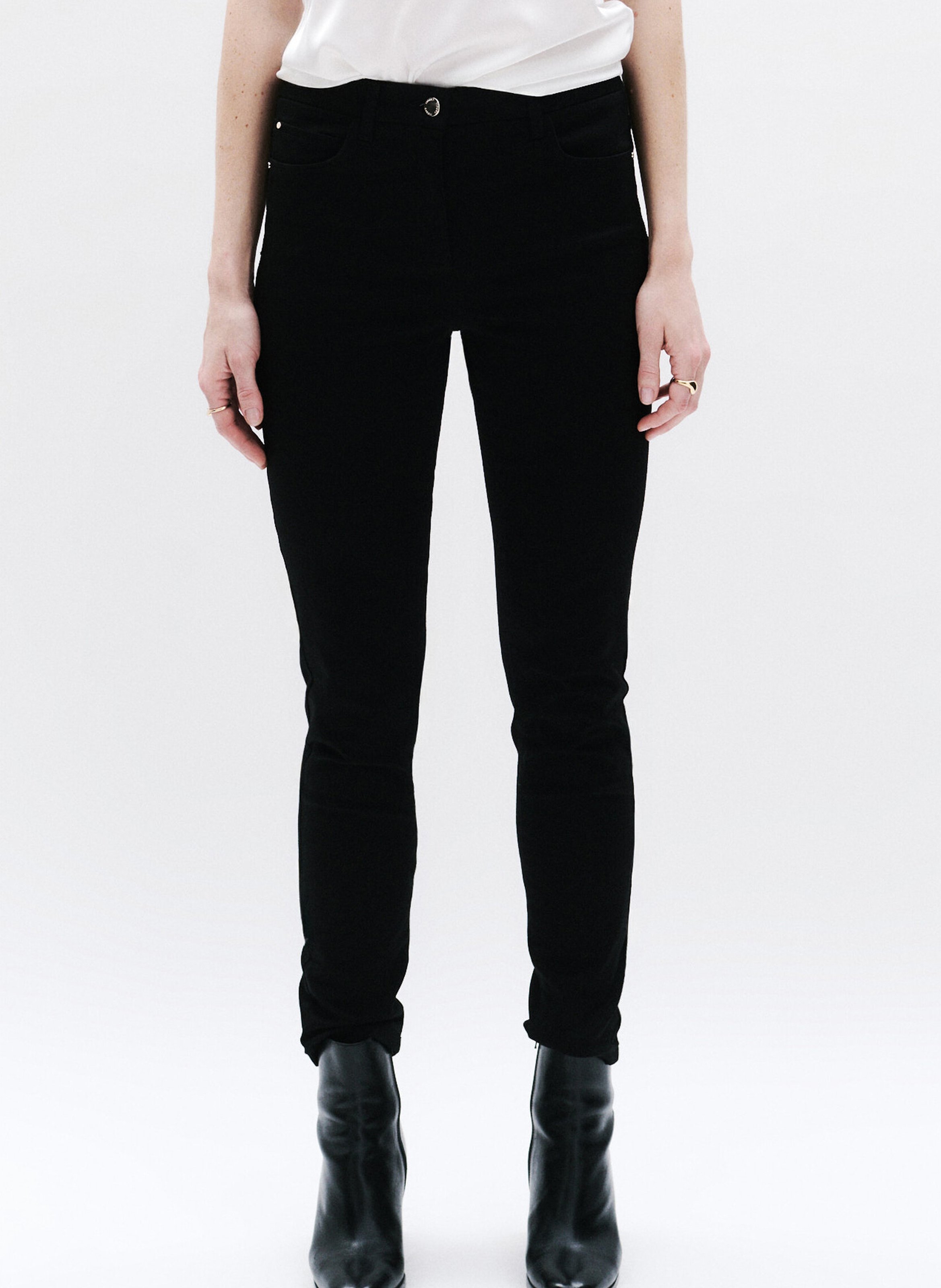 Slim-fit cotton-blend pants CAROLL