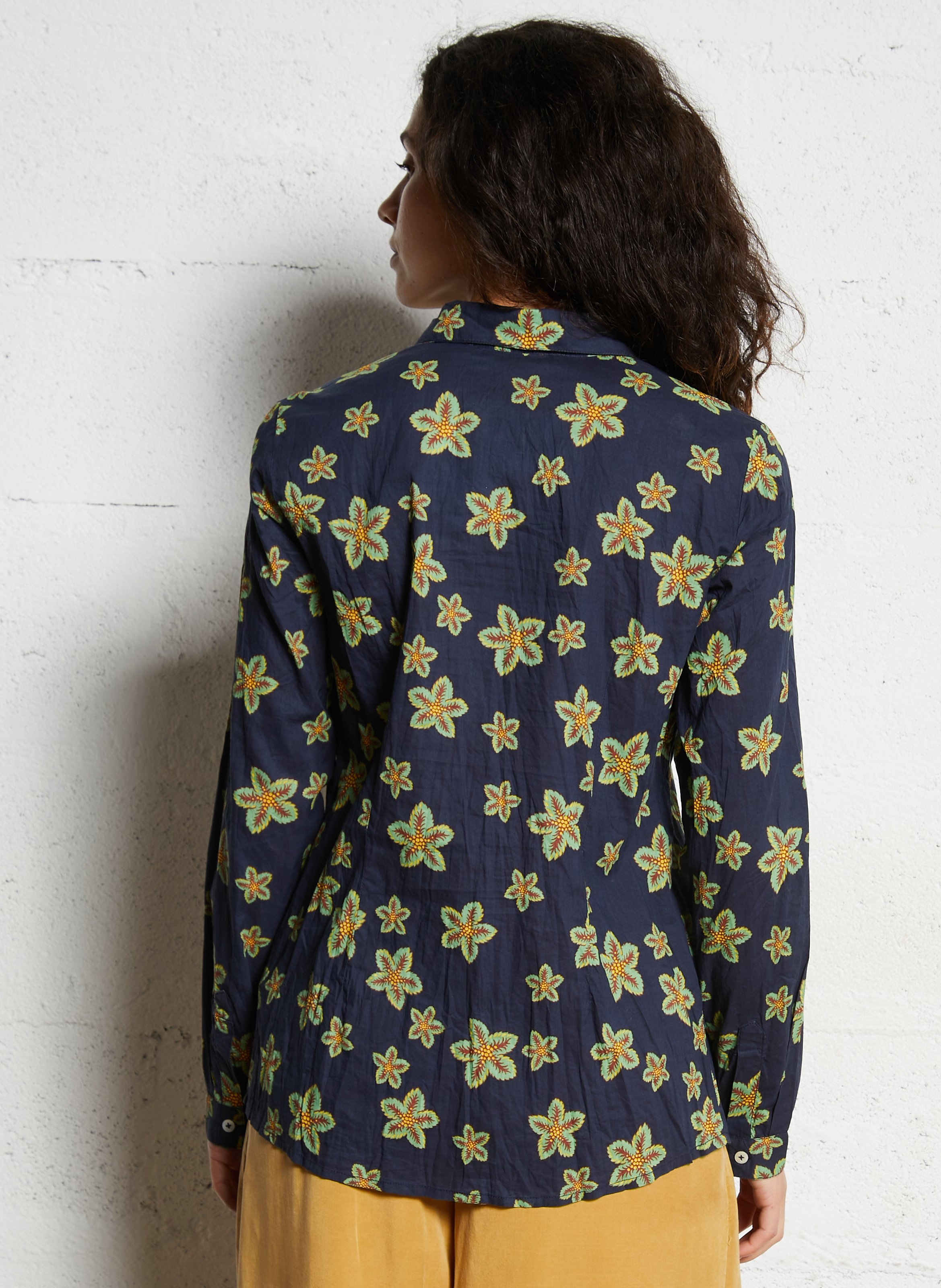 Chemise col classique imprimée en coton NICE THINGS Bleu