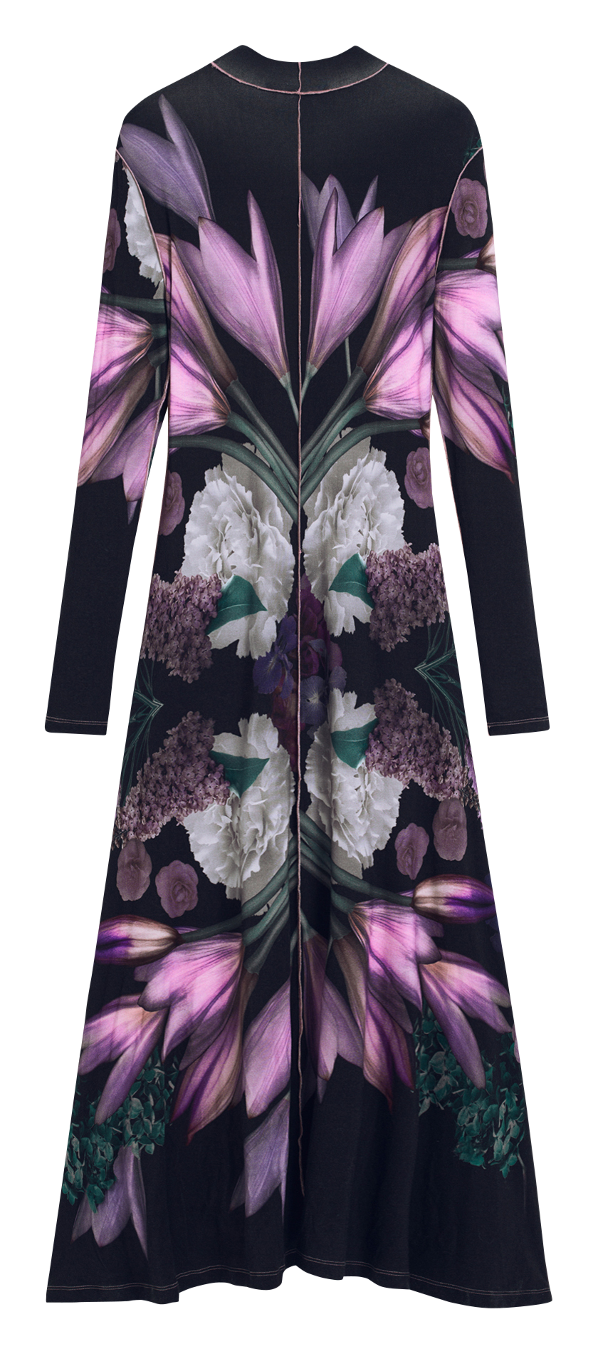 Abito lungo a collo alto stampato DESIGUAL Nero