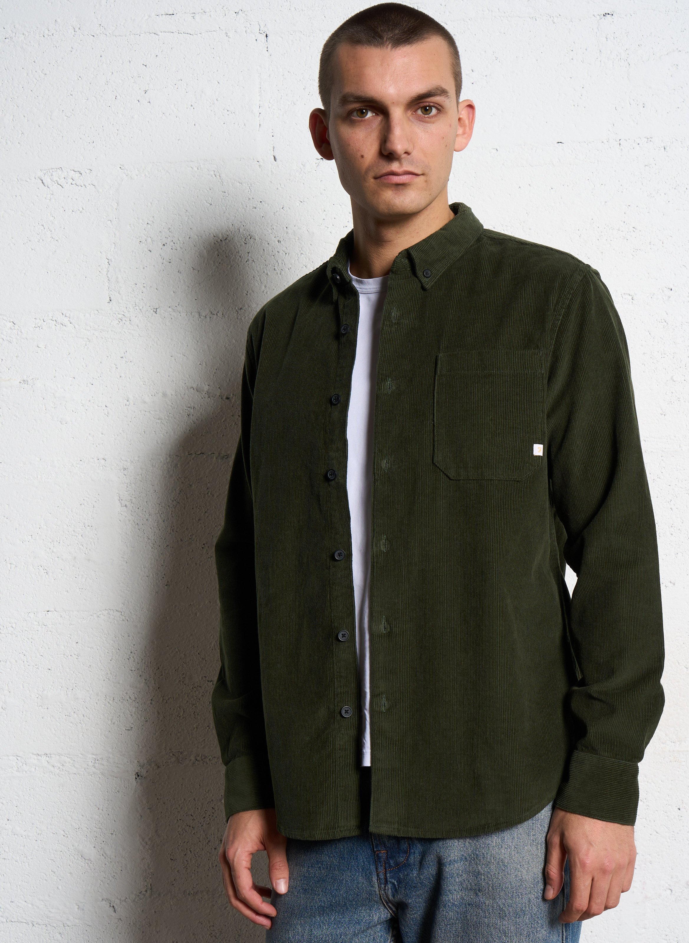 Chemise droite en coton bio FARAH Vert