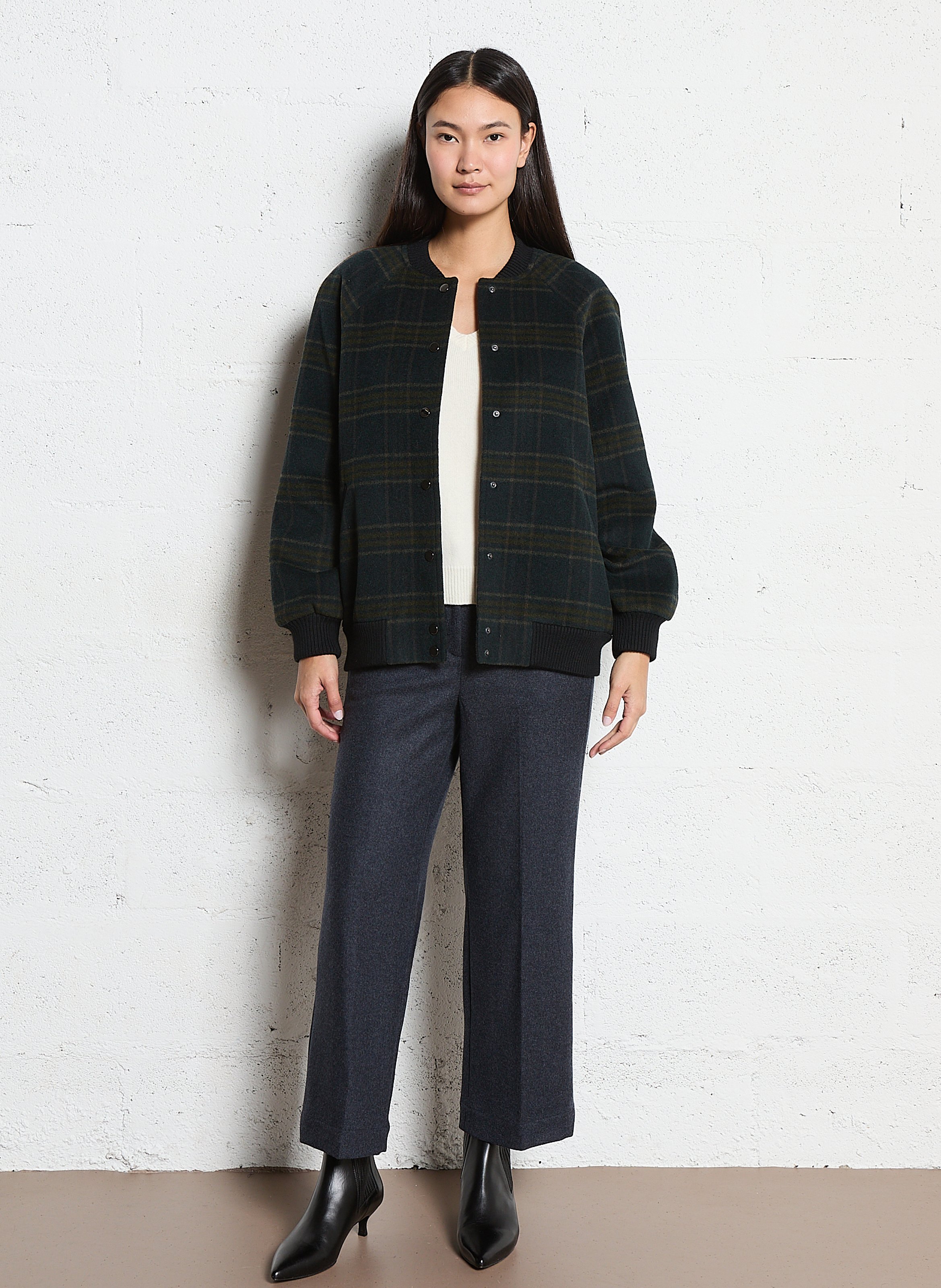 Straight jacket in blended wool MAISON 123 Blue