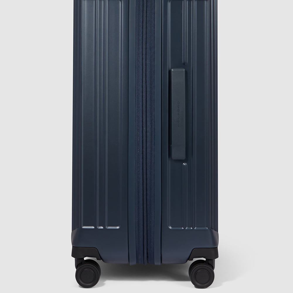 Large expandable 4-wheel trolley suitcase with TSA lock and removable washable lining PIQUADRO Black