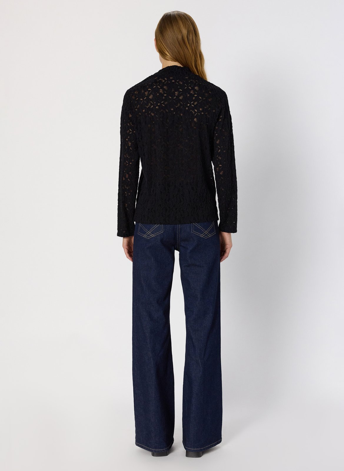 High neck lace top GERARD DAREL Black
