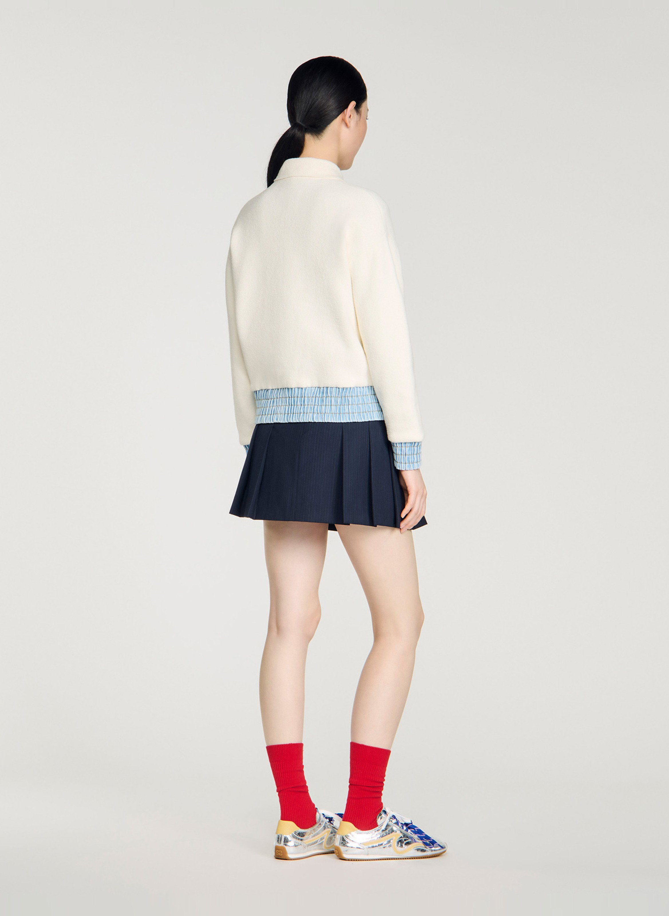 Cardigan with classic collar SANDRO White