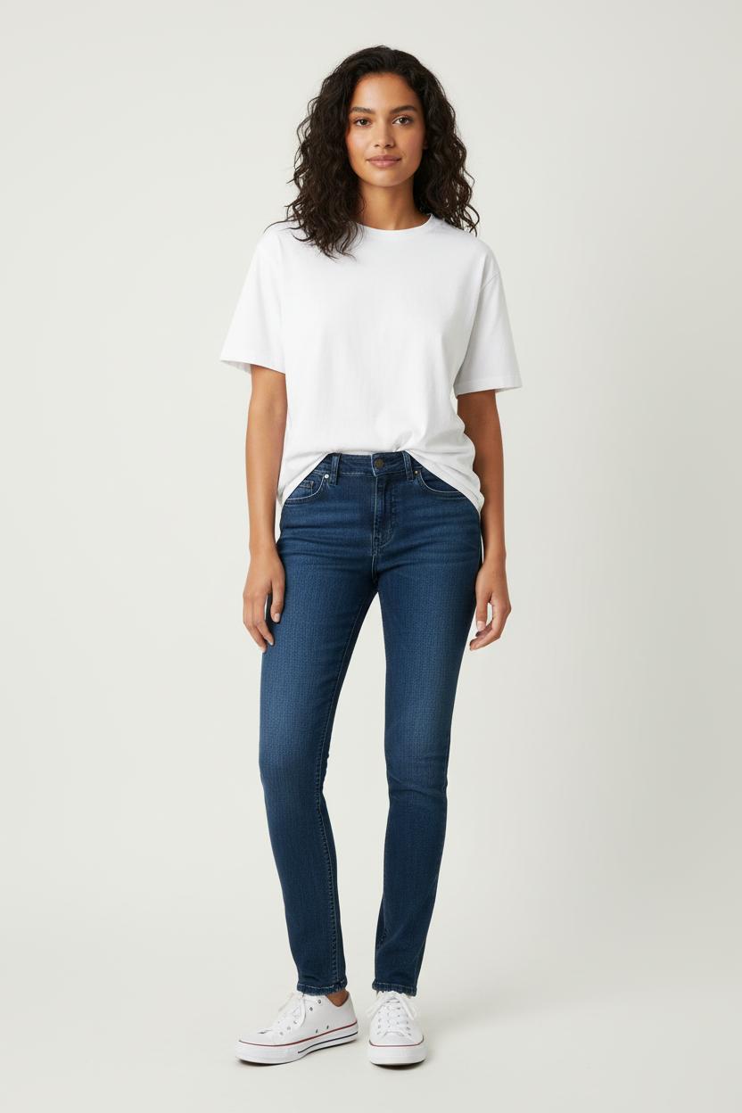 Cropped slim jeans with studs ACNE STUDIOS - Seconde Main Blue
