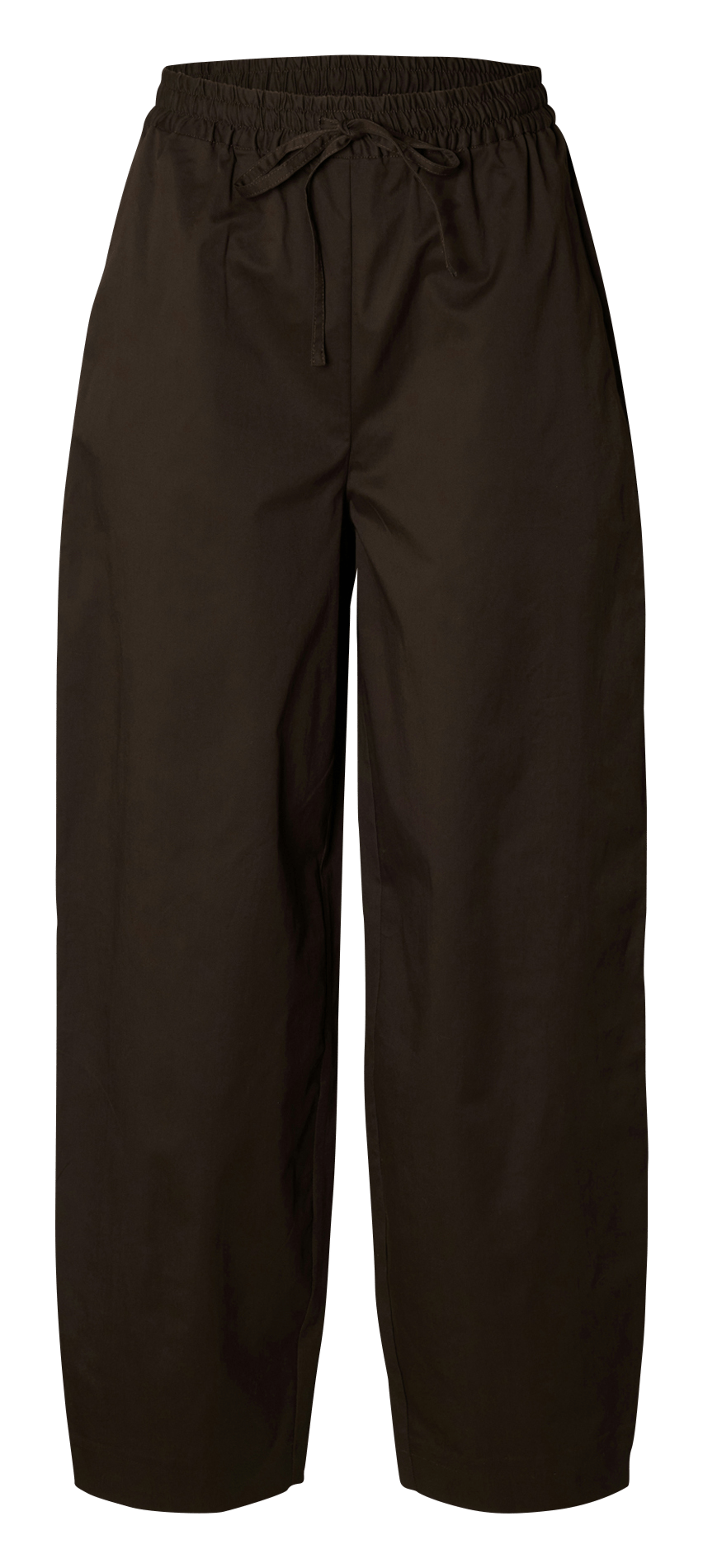 Pantalon large en coton bio mélangé SELECTED Marron