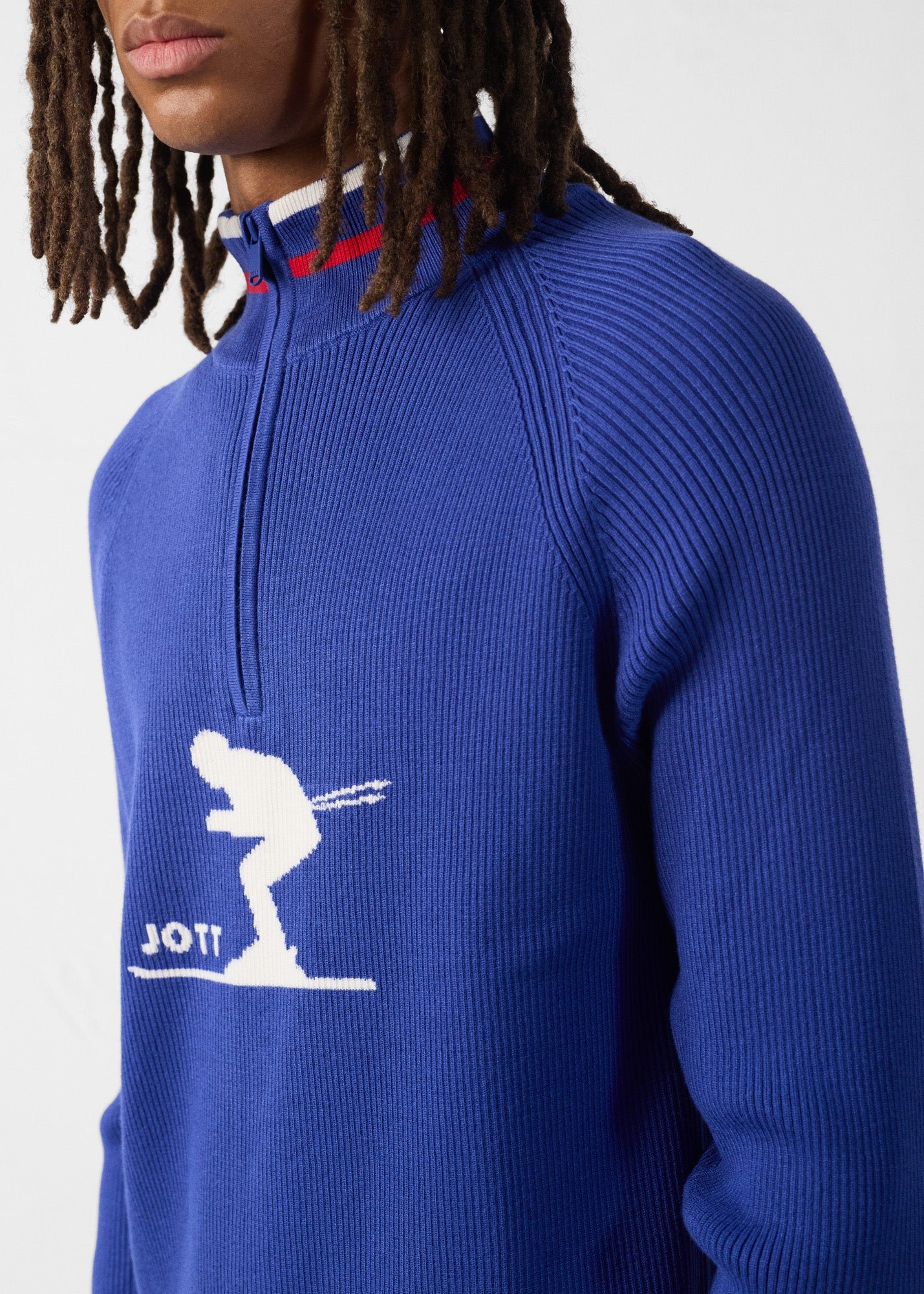 Ribbed high neck sweater JOTT Blue