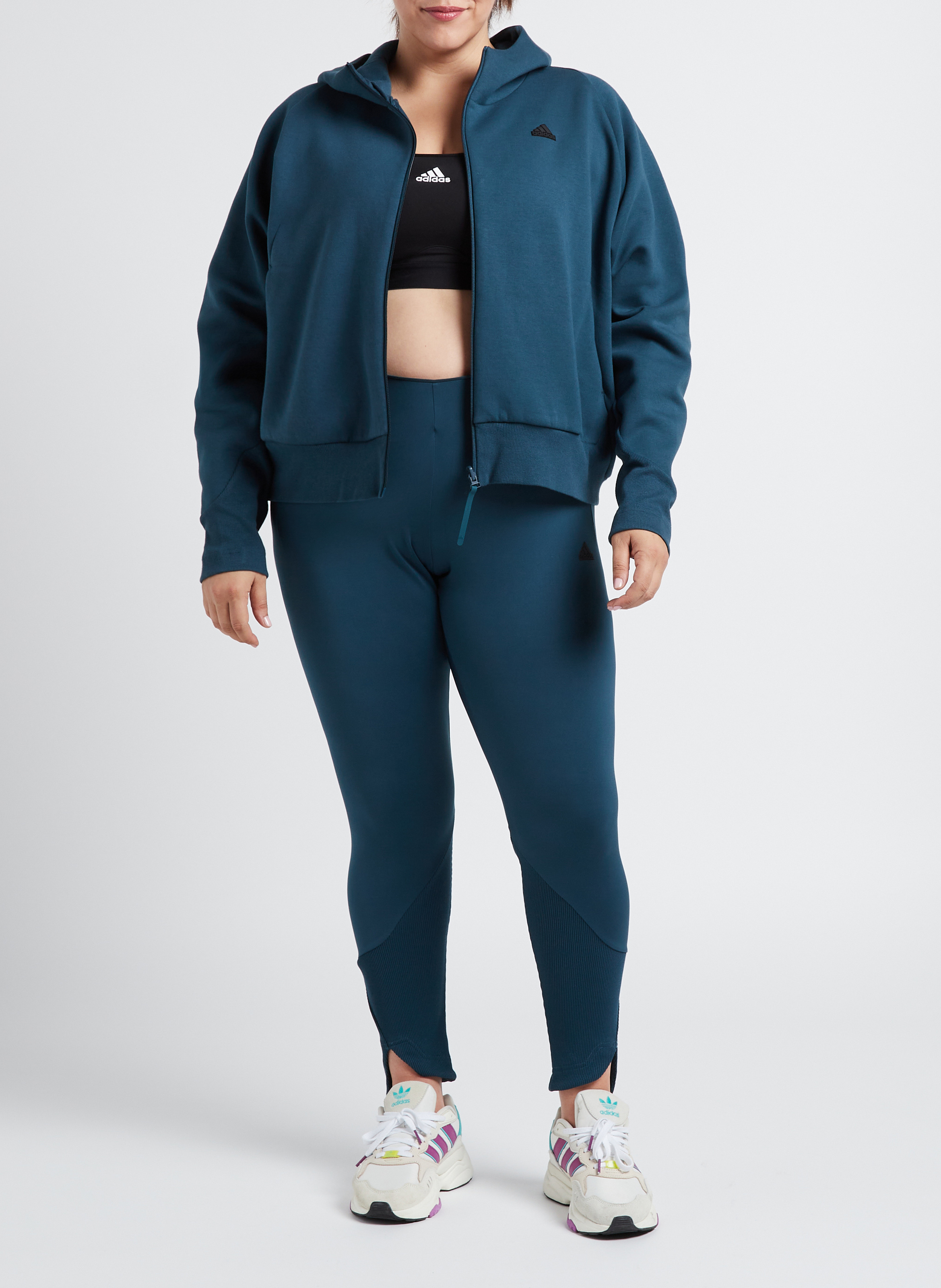 Kapuzenjacke mit Rundhalskragen ADIDAS Blau