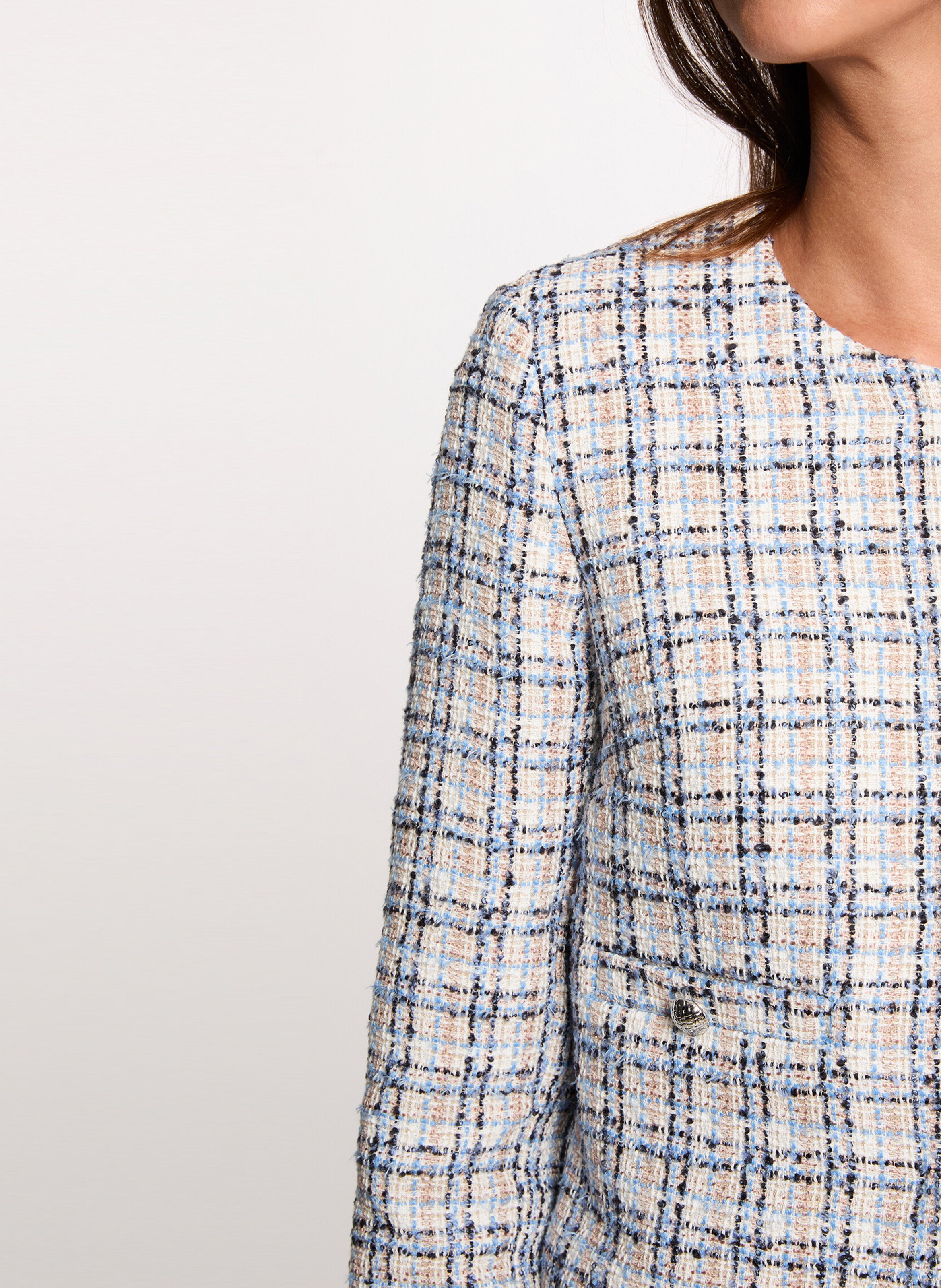 Veste courte droite en tweed MORGAN Multicolore