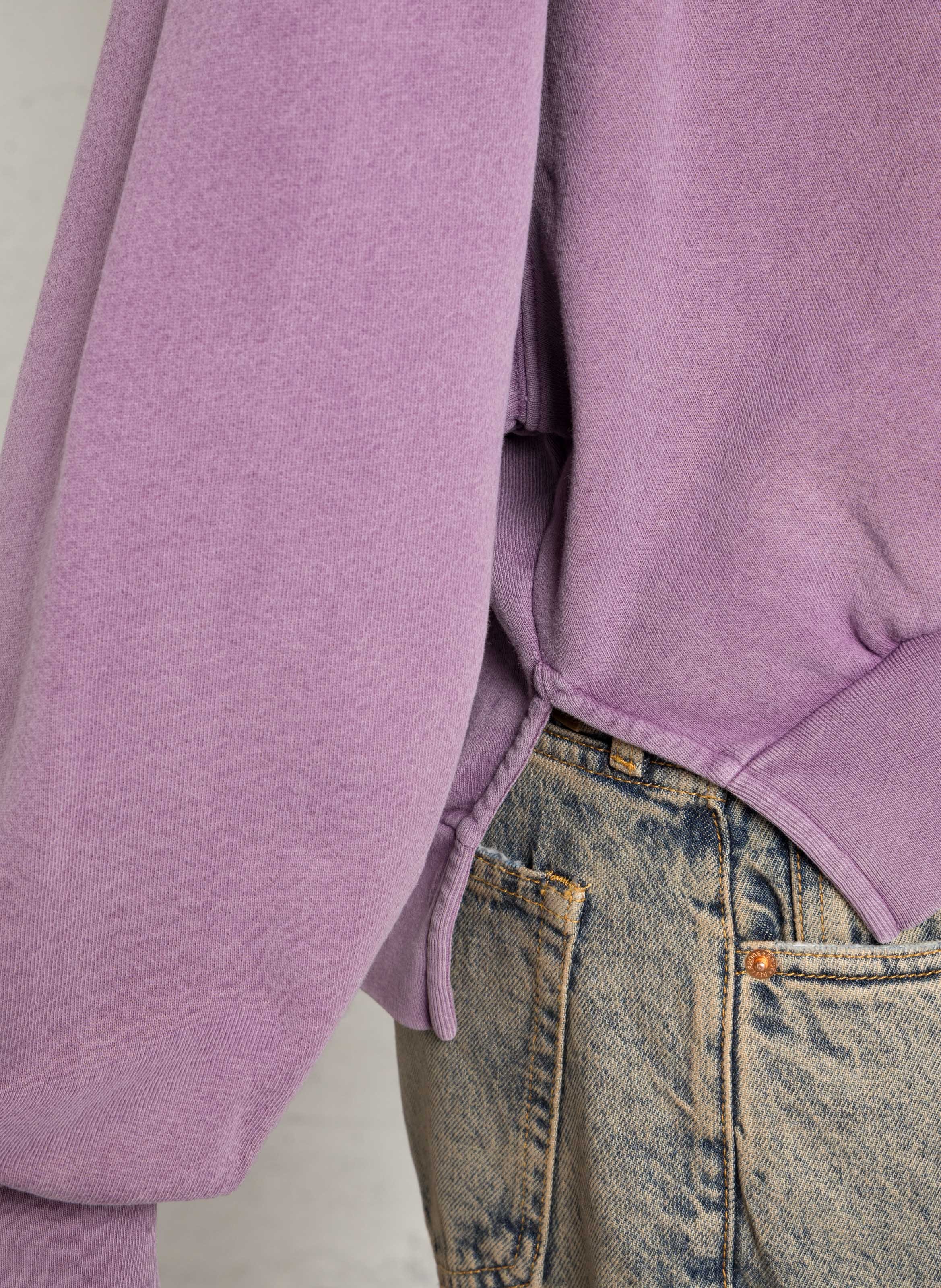 Sweat oversize col V en coton BELLEROSE Violet